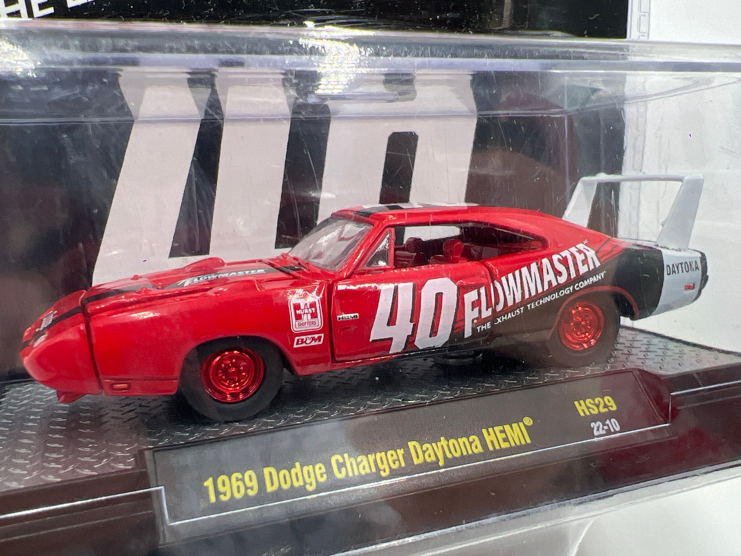 M2 Machines Hobby Exclusive CHASE Flowmaster 1969 Dodge Charger Daytona Hemi Red HS29
