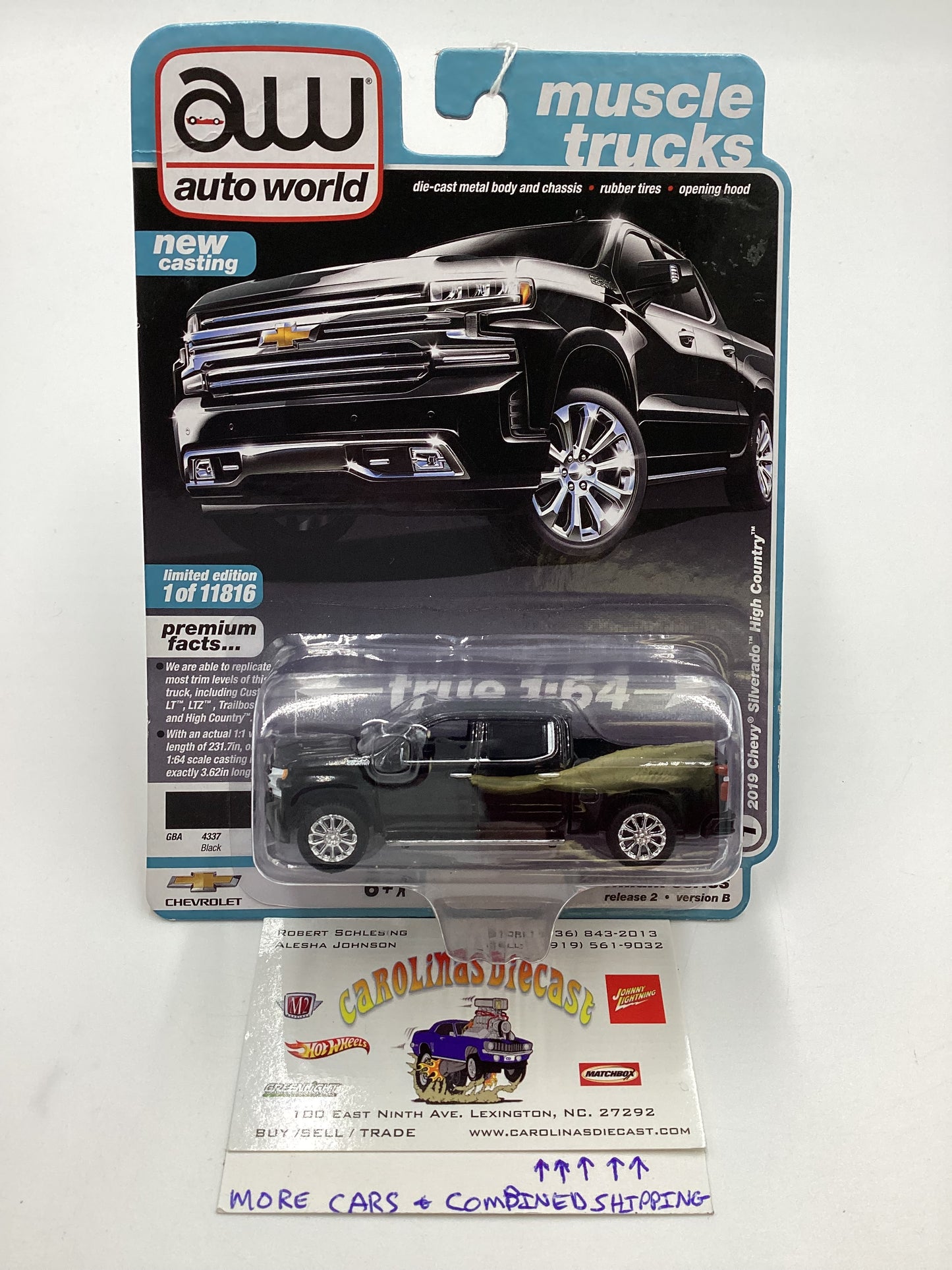 Auto World Muscle Trucks Release 2 Version B 2019 Chevy Silverado High Country Black 183C