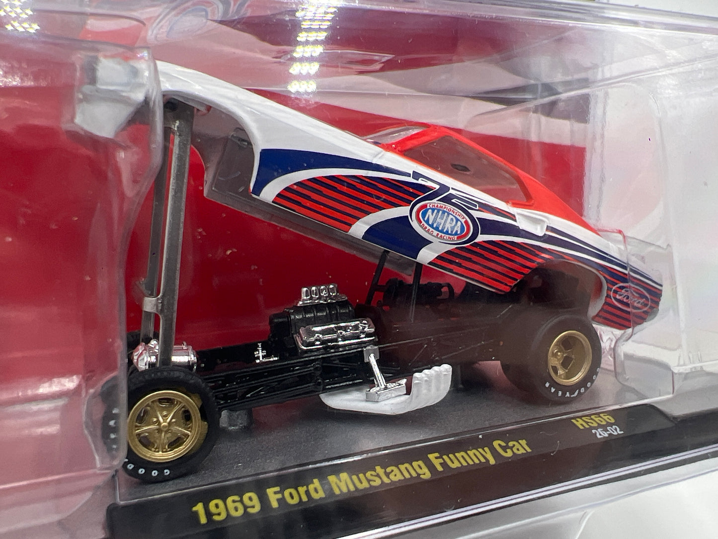 M2 Machines HS66 Hobby Release NHRA 75th Anniversary 1969 Ford Mustang Funny Car 202E
