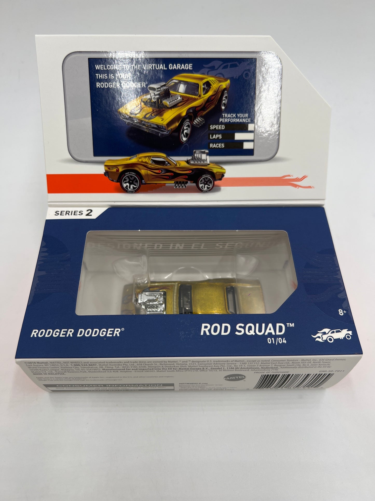 Hot Wheels iD Rod Squad Series 2 #1 Rodger Dodger Gold Sealed