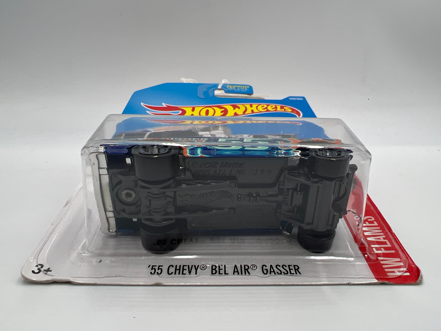2017 Hot Wheels Flames #109 1955 Chevy Bel Air Gasser Blue 9D