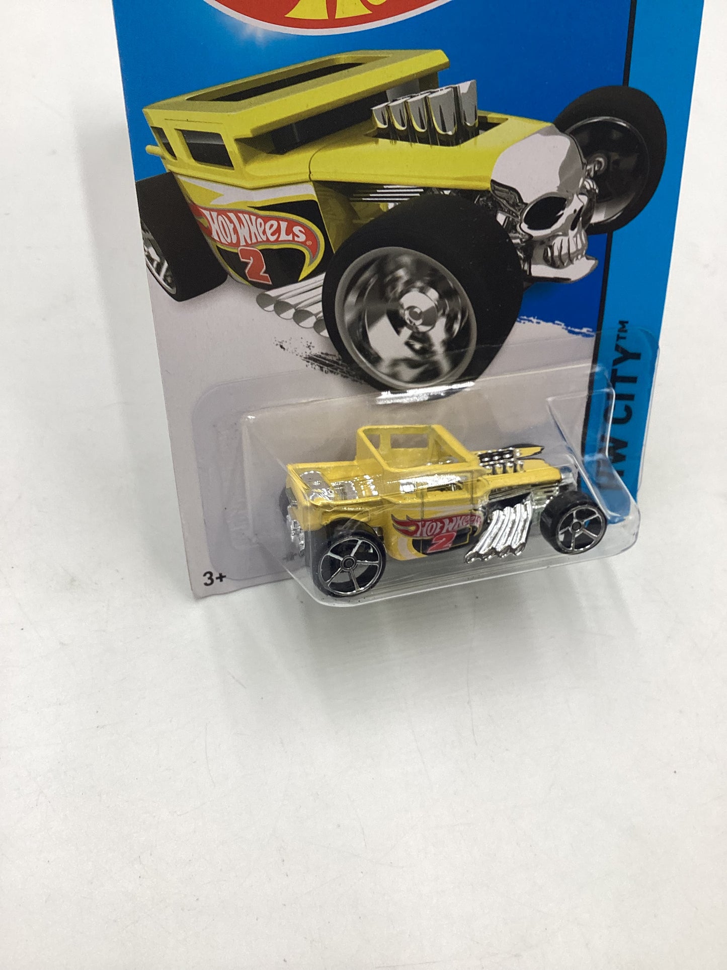 2014 HW City Scavenger Hunt 1/4 Bone Shaker Yellow Kroger Exclusive 237D