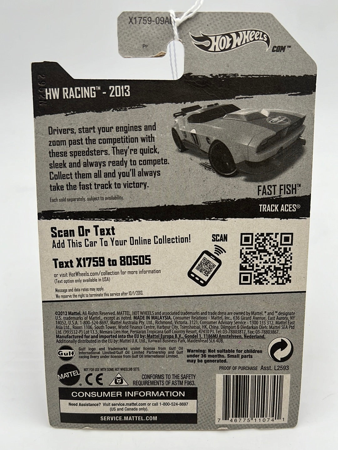 Hot Wheels 2013 Treasure Hunt Fast Fish Gulf #128 277O