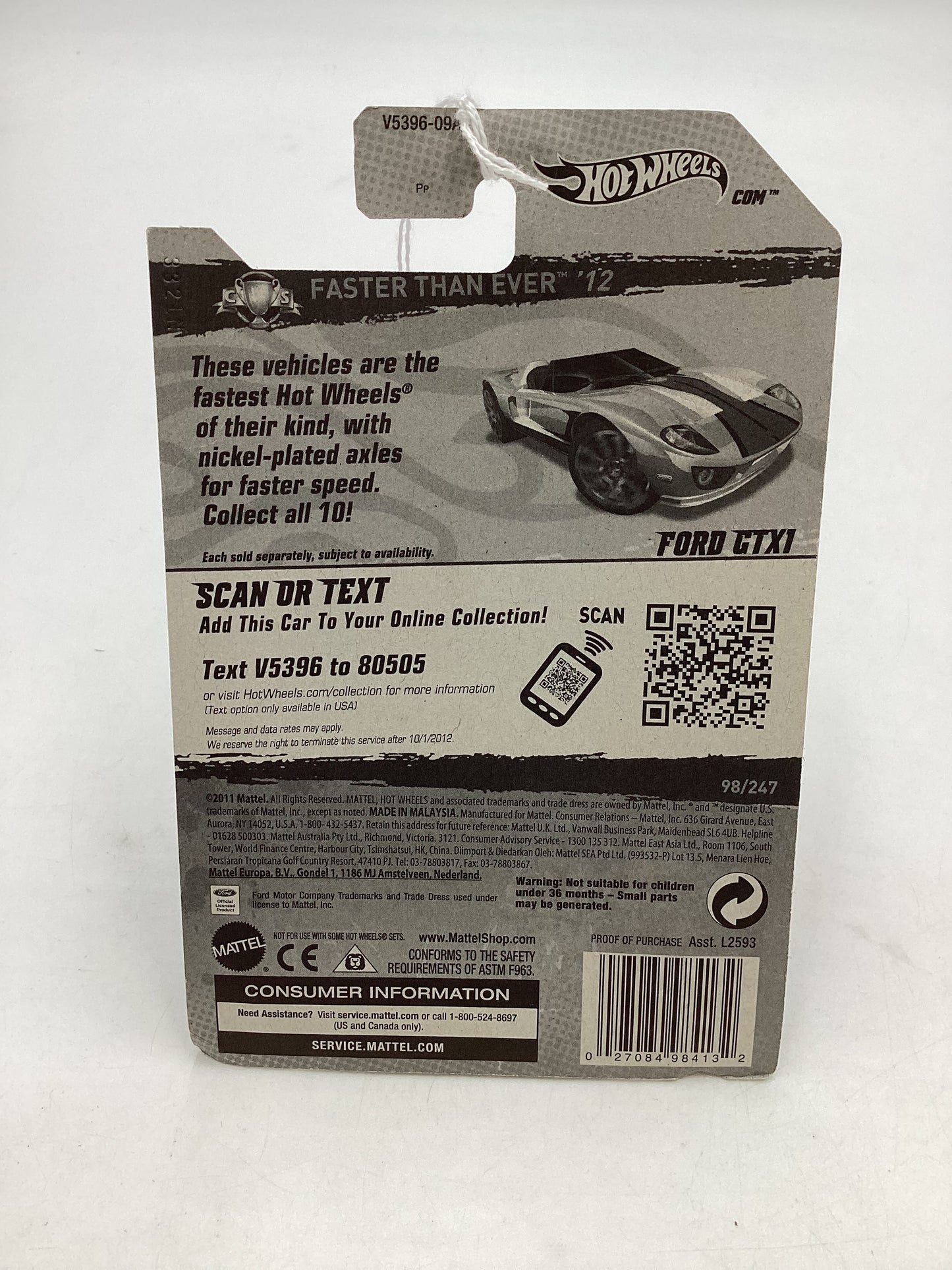 2012 Hot Wheels #98 FTE 10 Ford GTX1 19G