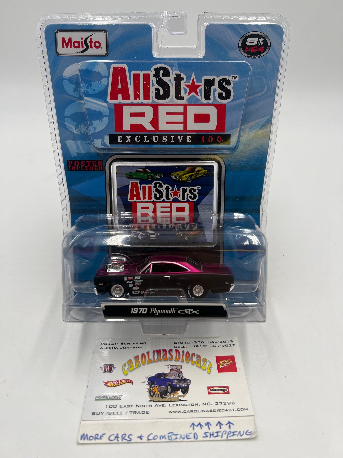 Maisto All Stars Red Exclusive 1970 Plymouth GTX 184B