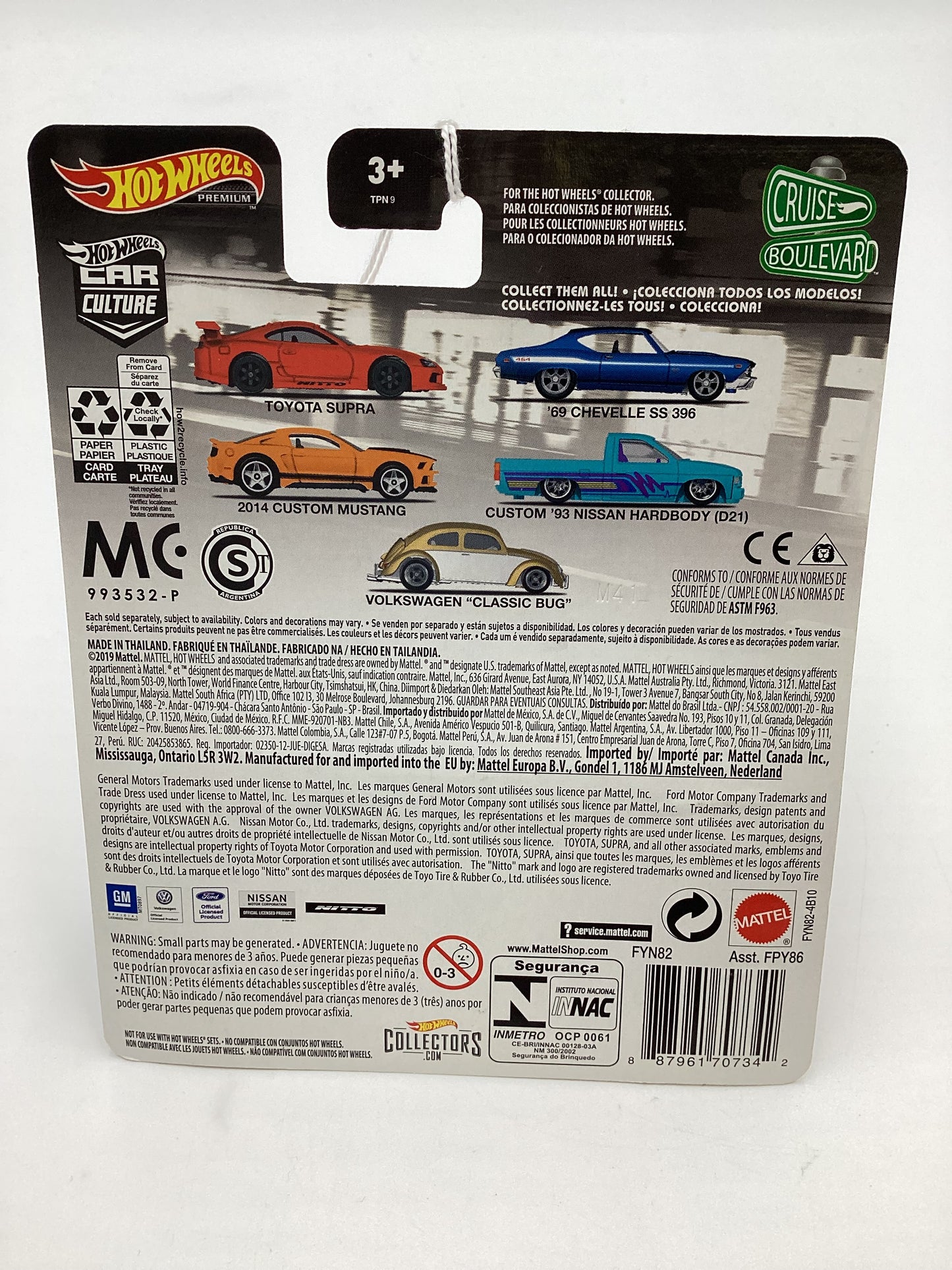 Hot Wheels Car Culture Cruise Boulevard 69 Chevelle SS 396 Blue 252C