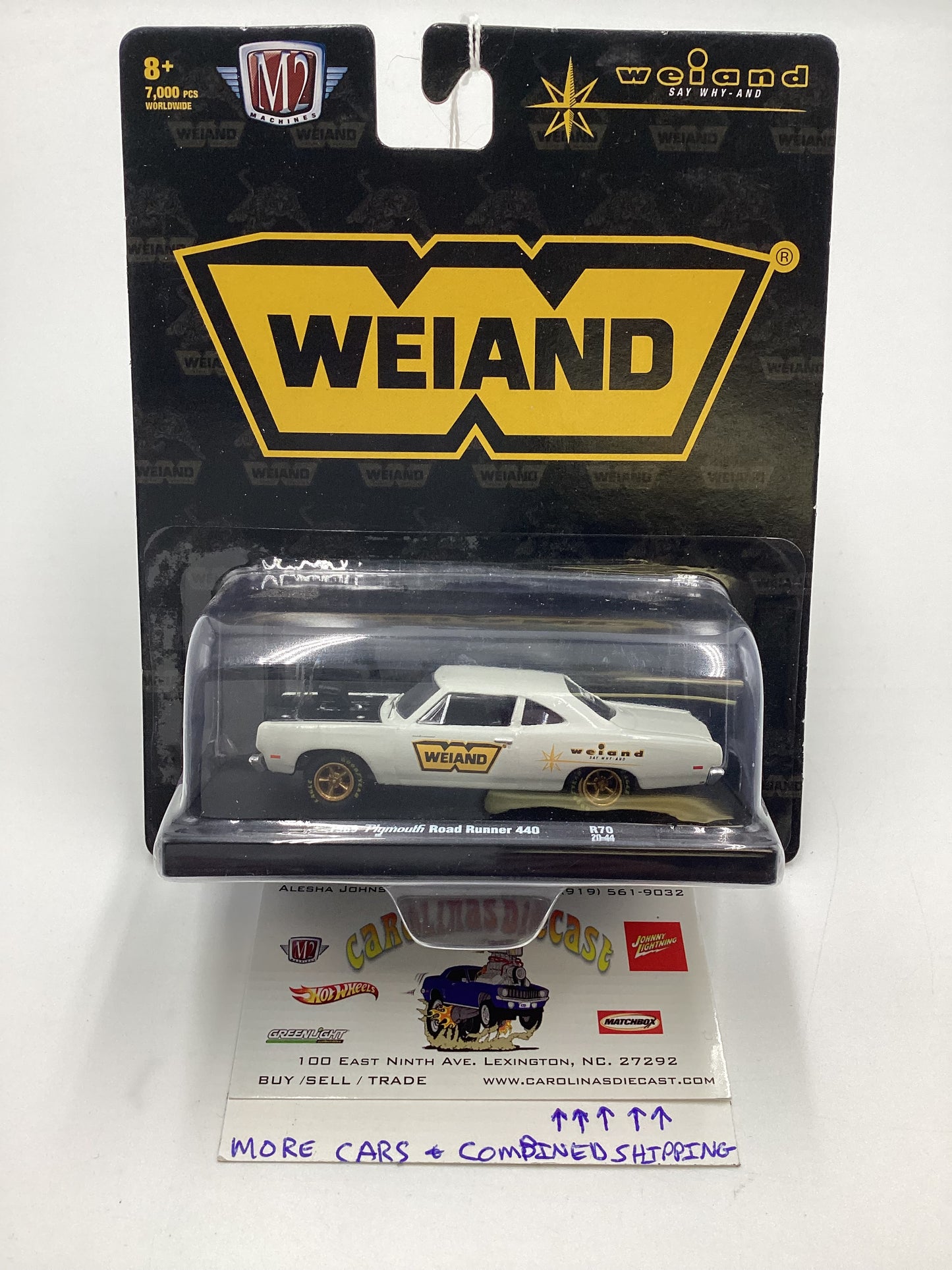 M2 Machines Auto driver Weiland 1969 Plymouth Road Runner 440 White R70 188P