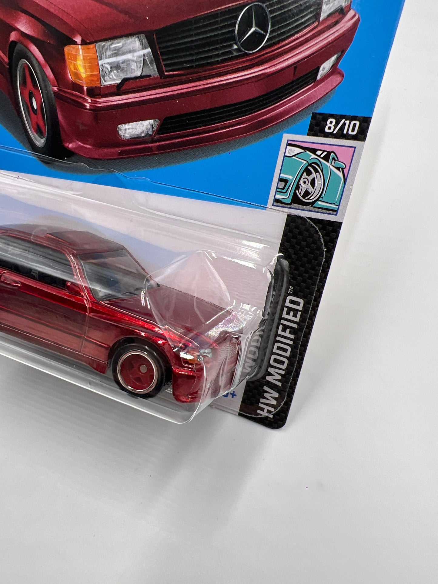 2024 Hot Wheels Super Treasure Hunt #82 89 Mercedes-Benz 560 SEC AMG Red W/Protector