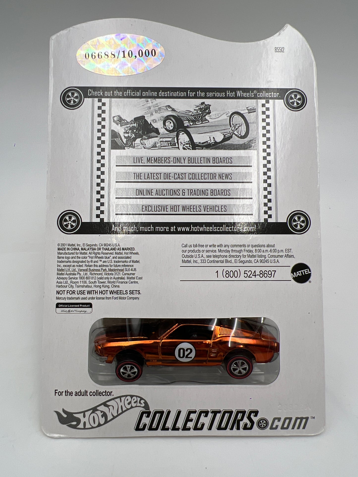 2002 Hot Wheels RLC Series One #7 Custom Mustang Orange W/Protector