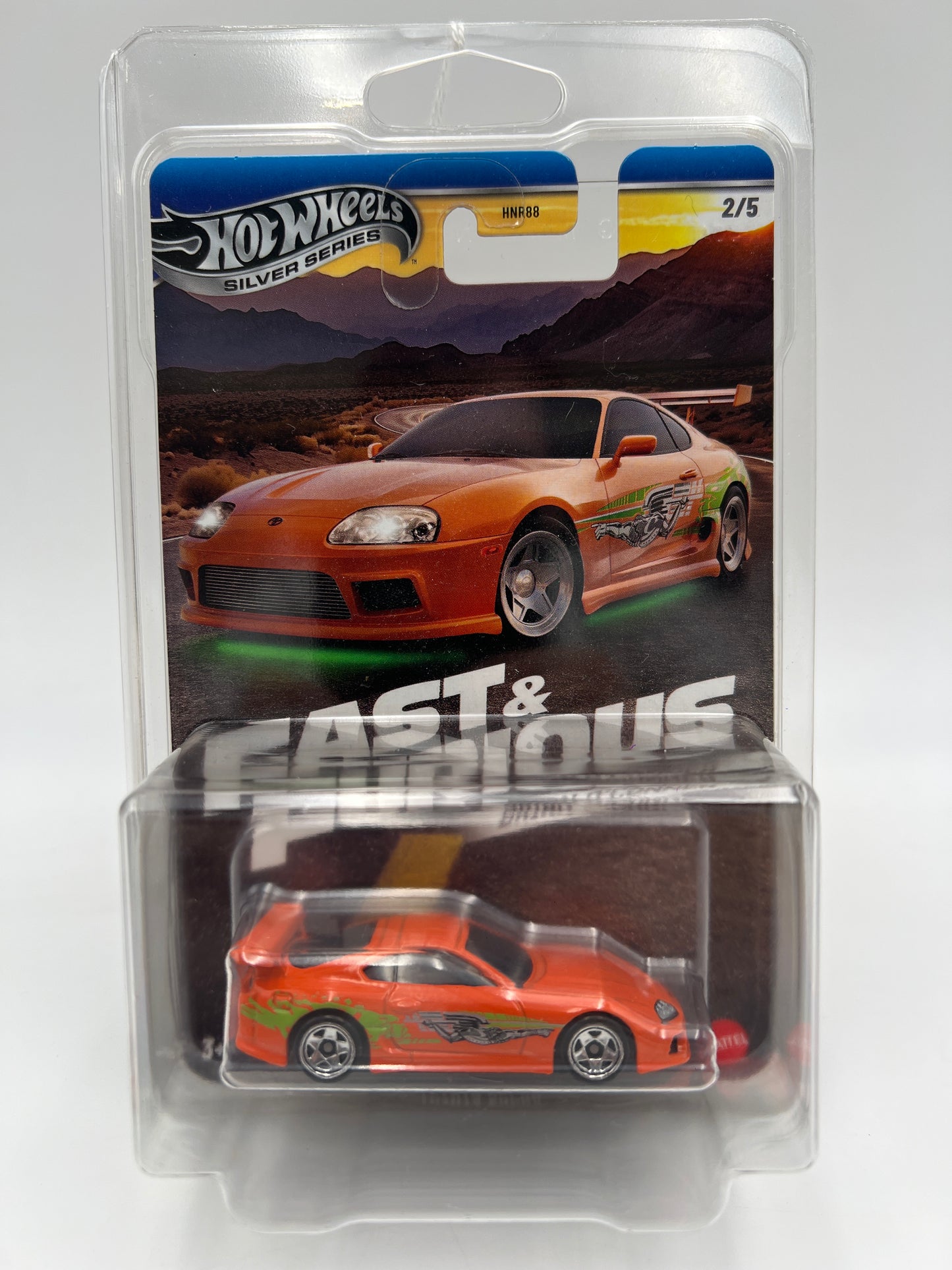 Hot Wheels Fast & Furious Brian O Conner #2 Toyota Supra Orange W/Protector