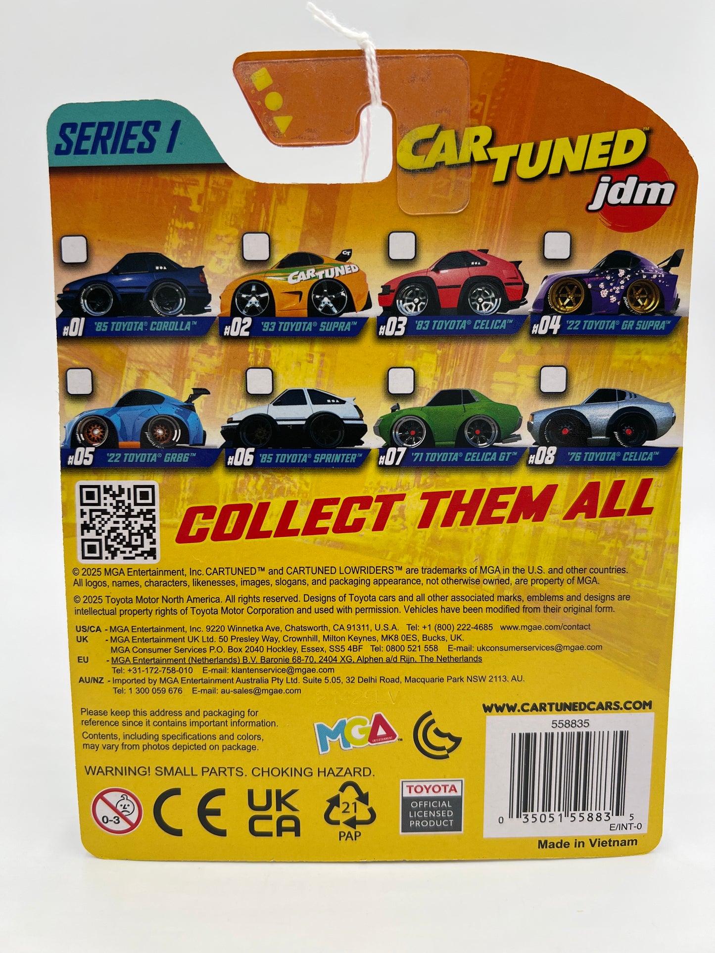 2025 MGA Car Tuned JDM Series 1 #6 85 Toyota Sprinter White/Black 180F