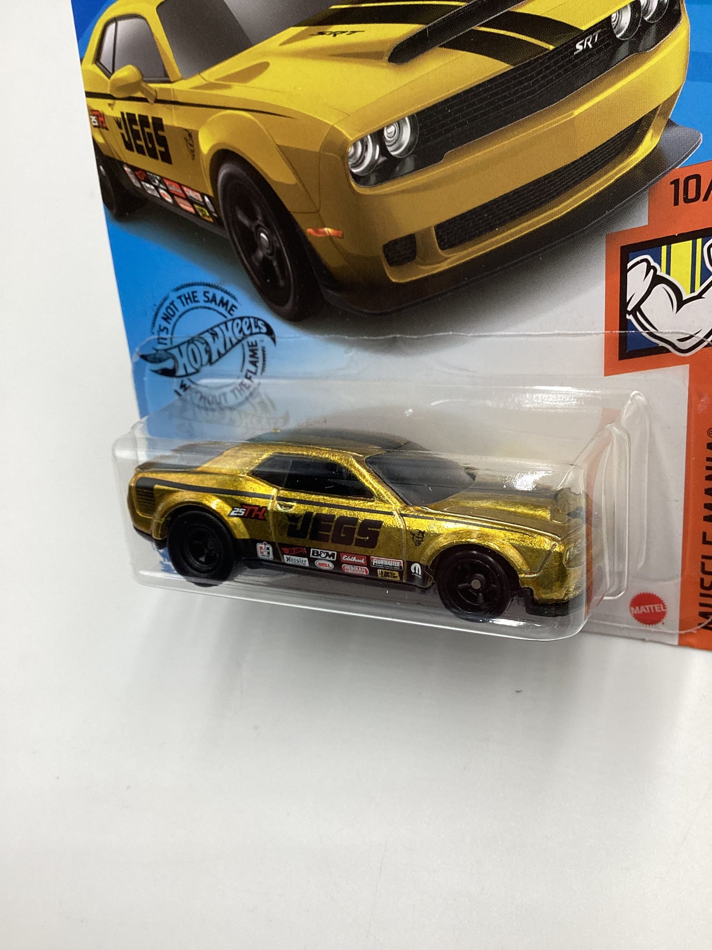 2020 Hot Wheels Super Treasure Hunt #234 18 Dodge Challenger SRT Demon Gold JEGS W/ Protector #1