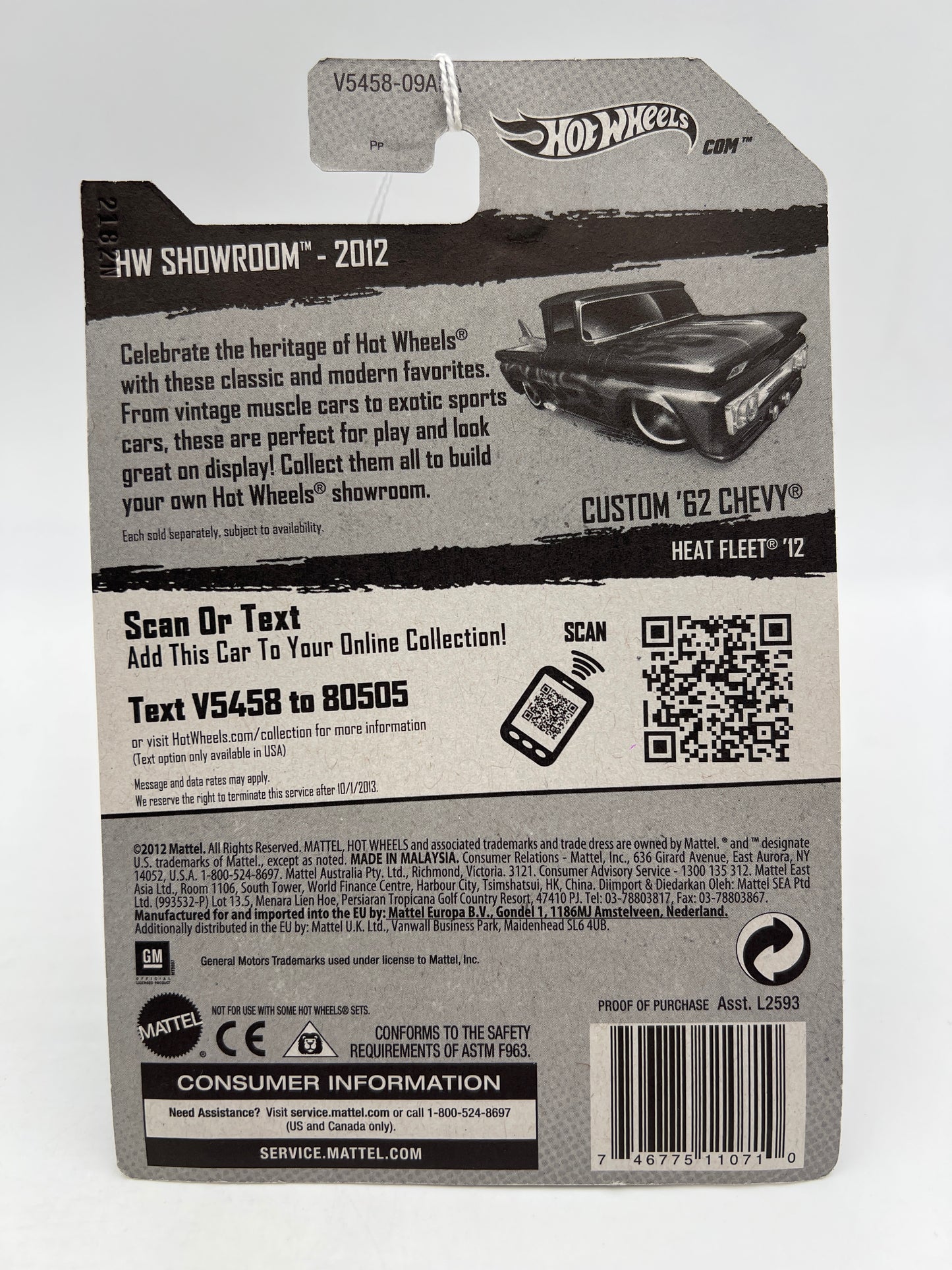 2012 Hot Wheels Showroom #154 Custom 62 Chevy Blue