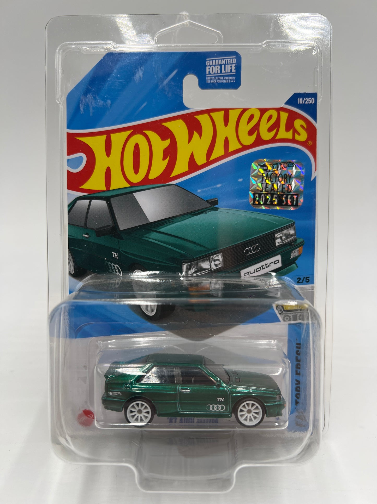 2025 Hot Wheels Factory Sealed Super Treasure Hunt #16 87 Audi Quattro Green W/Protector