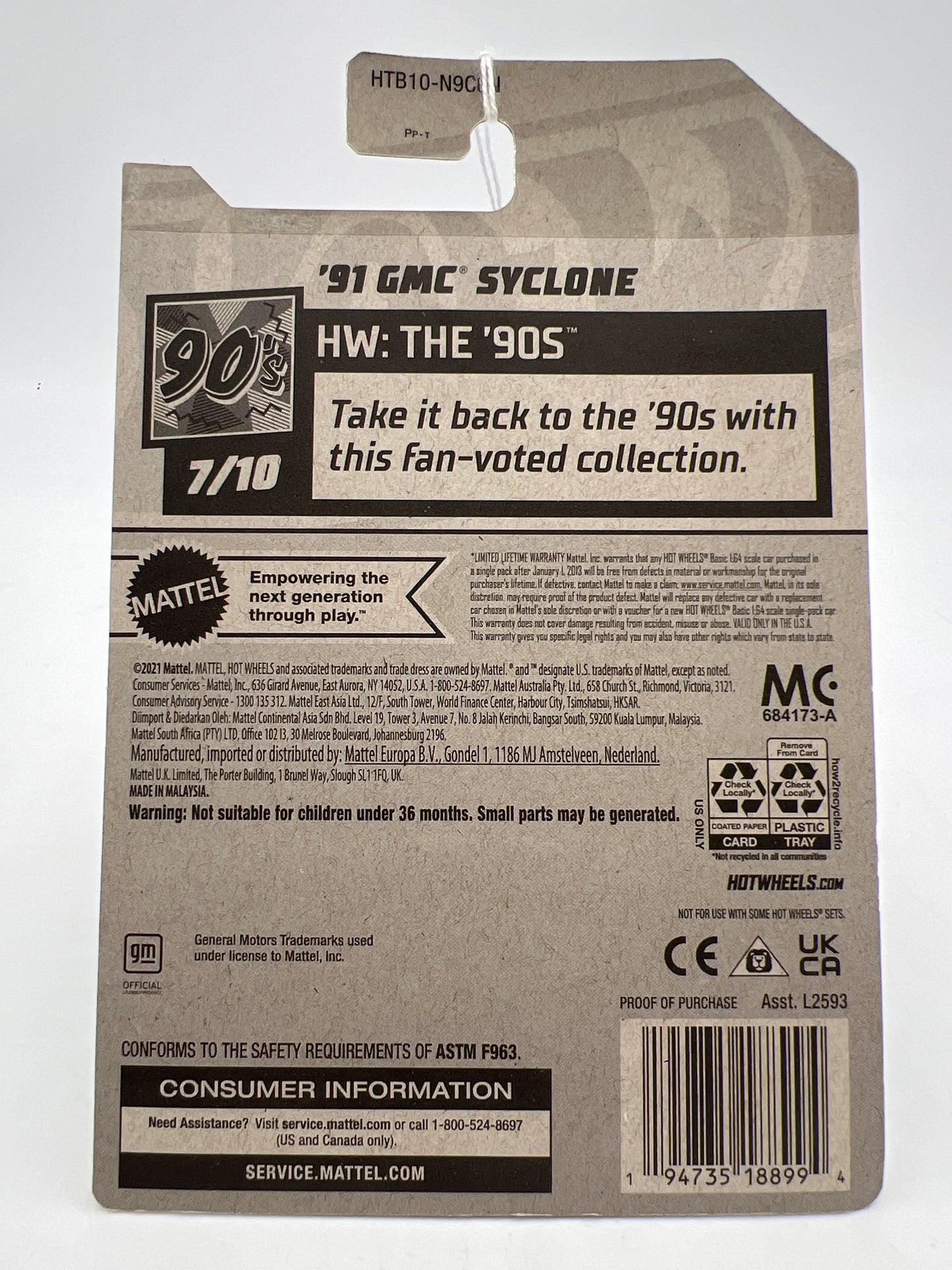 2024 Hot Wheels N Case #226 91 GMC Syclone White 39D