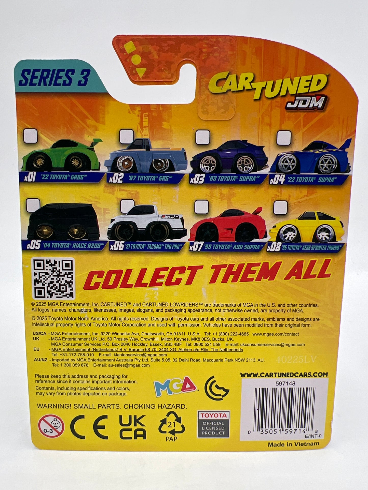 2025 MGA Car Tuned JDM Series 3 #5 04 Toyota HiAce H200 Black