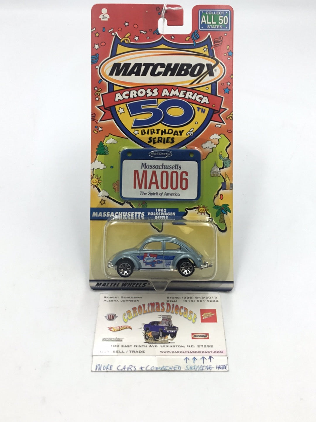 Matchbox Across America Massachusetts 1962 Volkswagen Beetle 212G