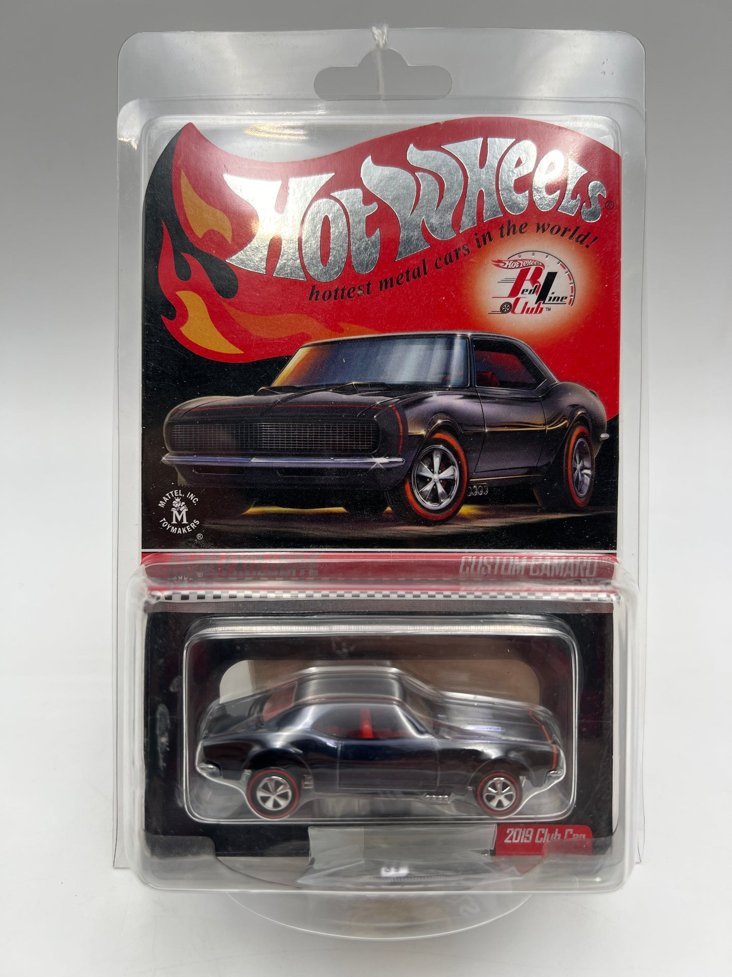2019 Hot Wheels RLC Club Car Custom Camaro Black W/Protector & Button