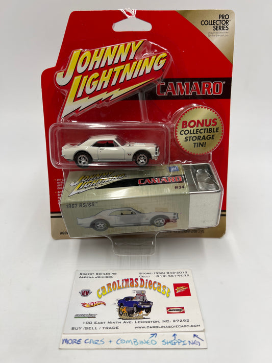 Johnny Lightning Pro Collector Series W/Storage Tin #34 1967 Chevy Camaro RS/SS White 227E