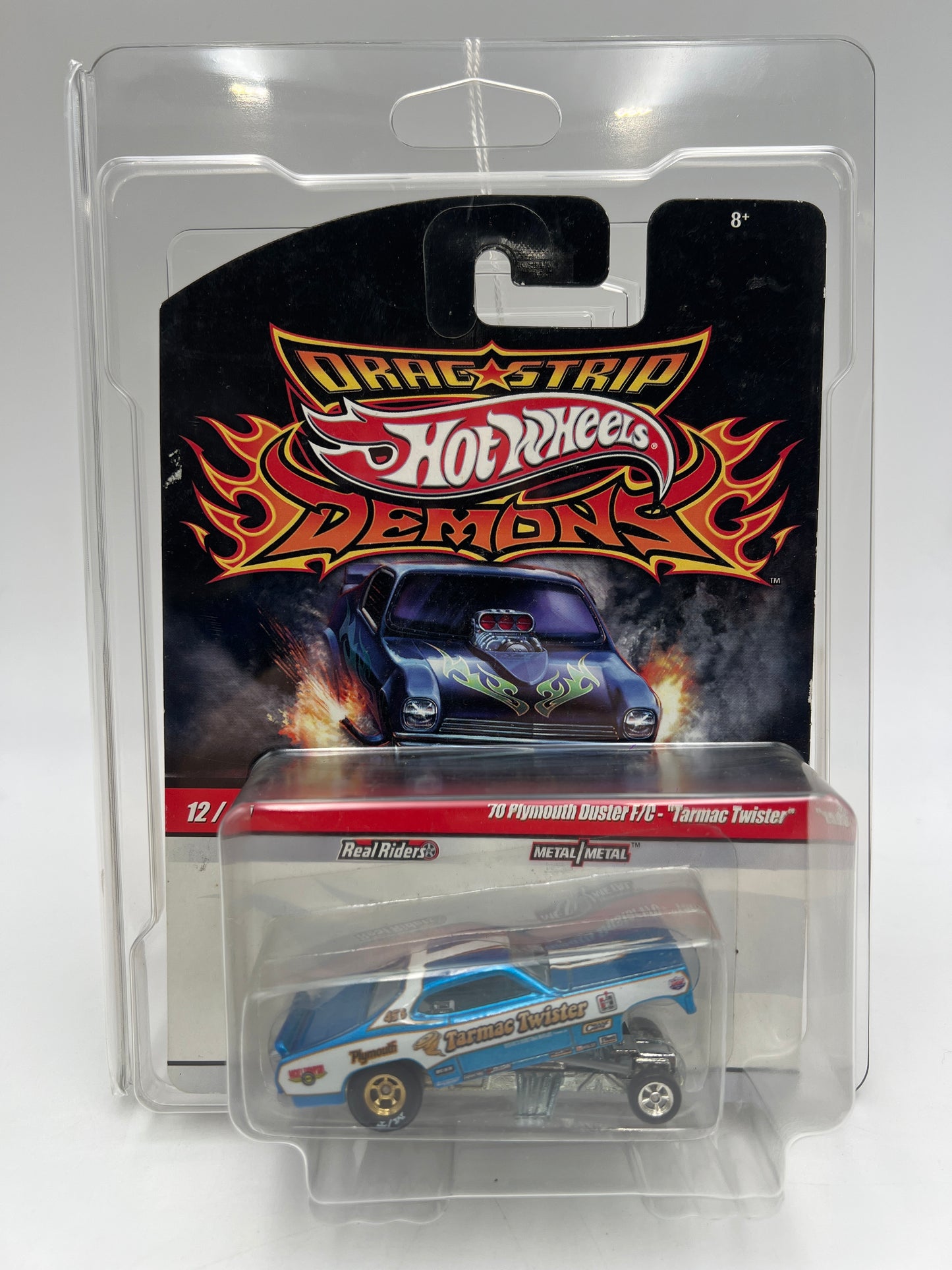 Hot Wheels Drag Strip Demons #12 70 Plymouth Duster F/C Tarmac Twister Blue W/Protector