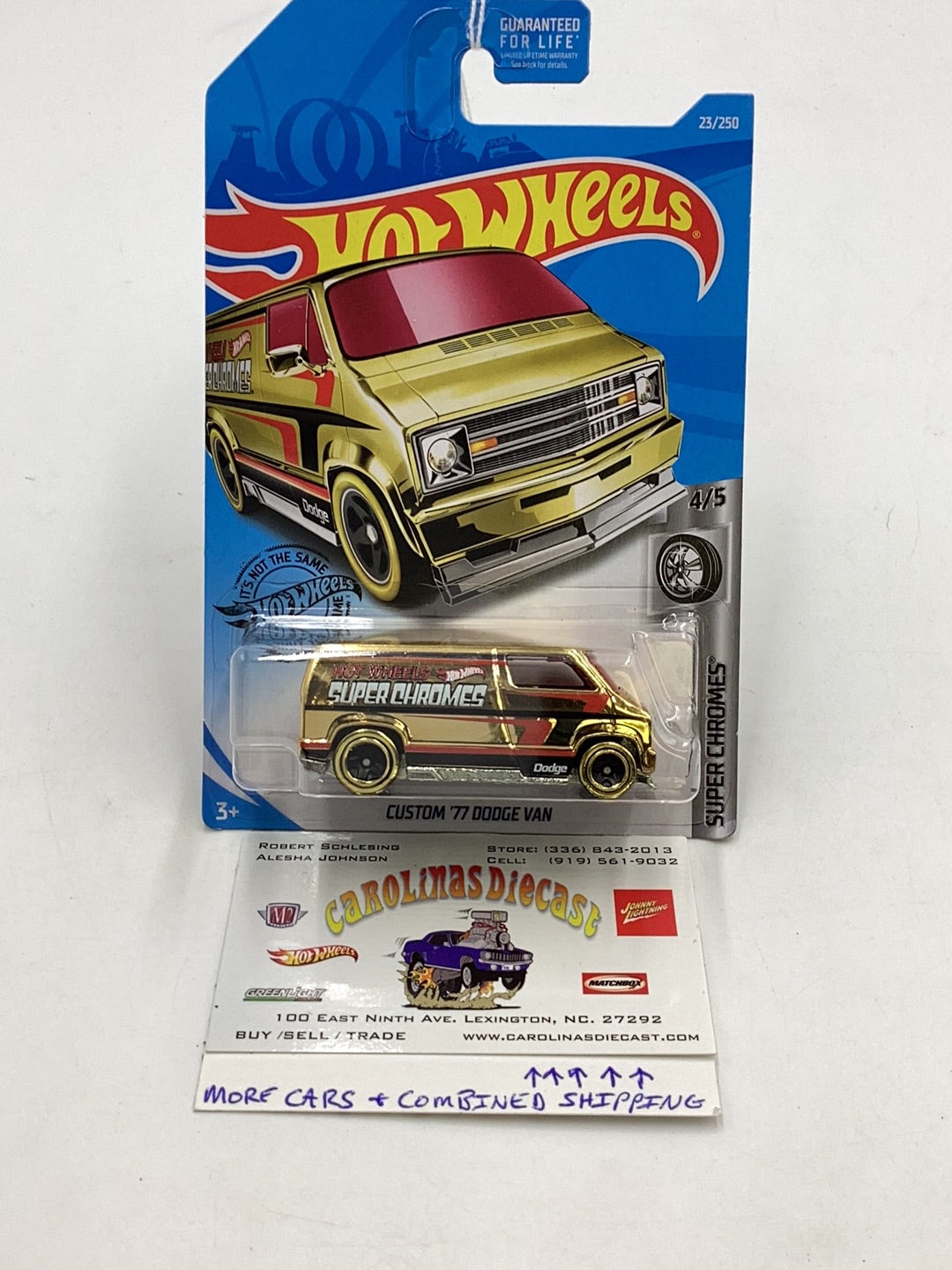 2019 Hot wheels #23 Custom 77 Dodge Van Gold 43D