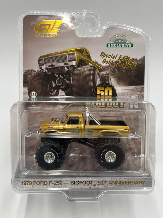 Greenlight Hobby Exclusive Kings of Crunch Bigfoot 50th Anniversary 1979 Ford F-250 Gold Metallic