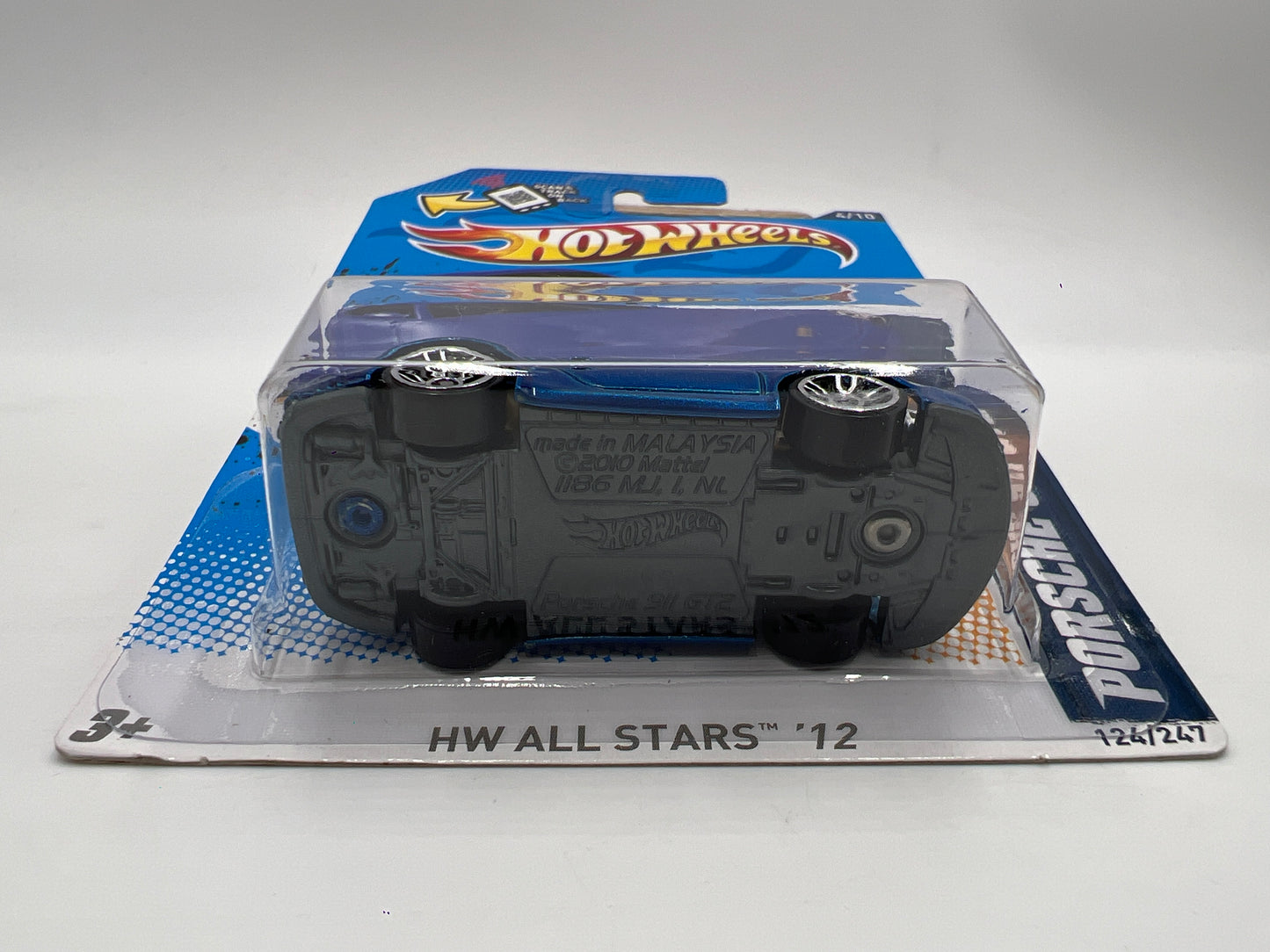 2012 Hot Wheels All Stars #124 Porsche 911 GT2 Blue W/Protector