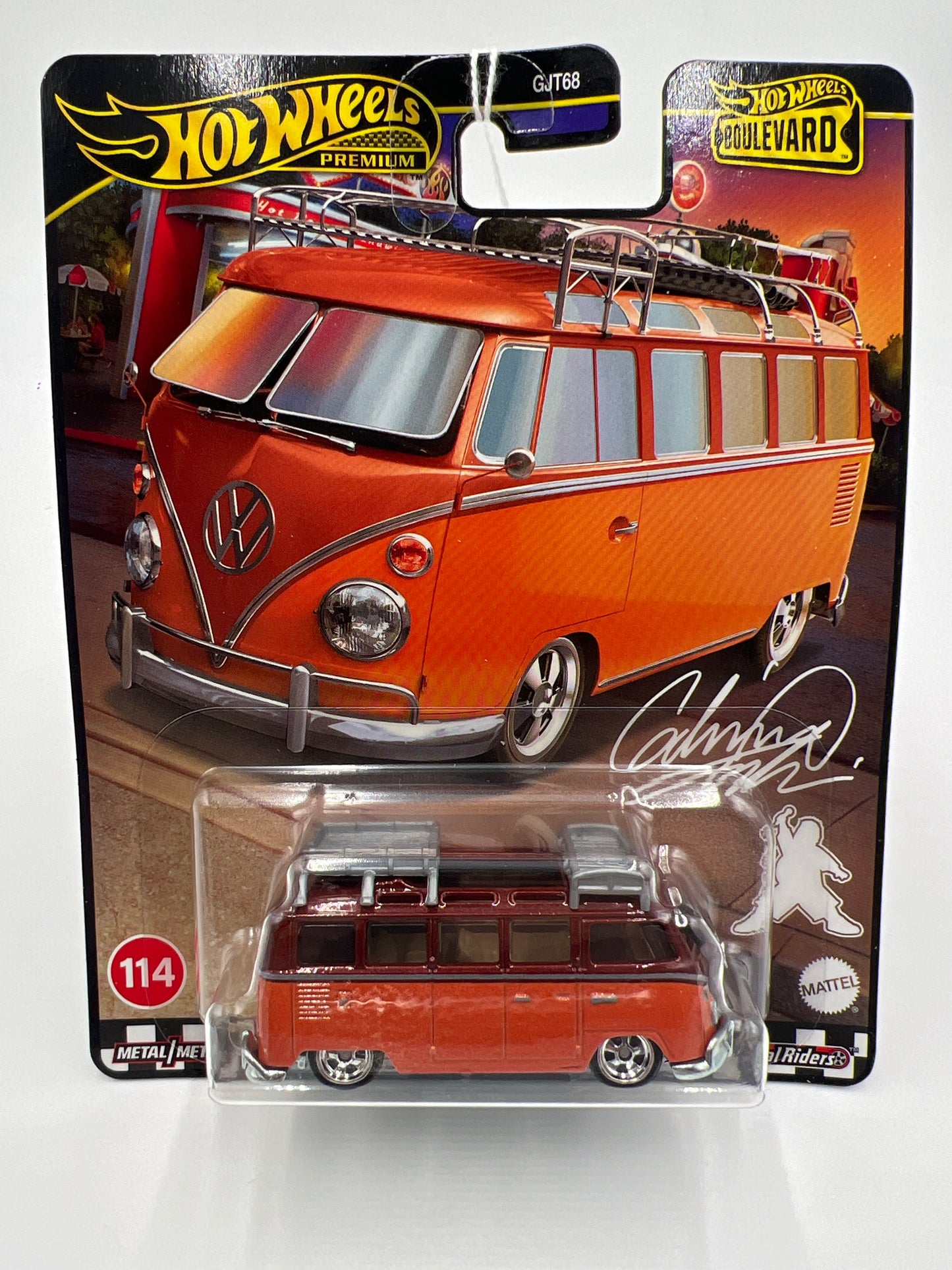 2024 Hot Wheels Premium Boulevard #114 1967 Volkswagen Samba Bus Orange 261E see description