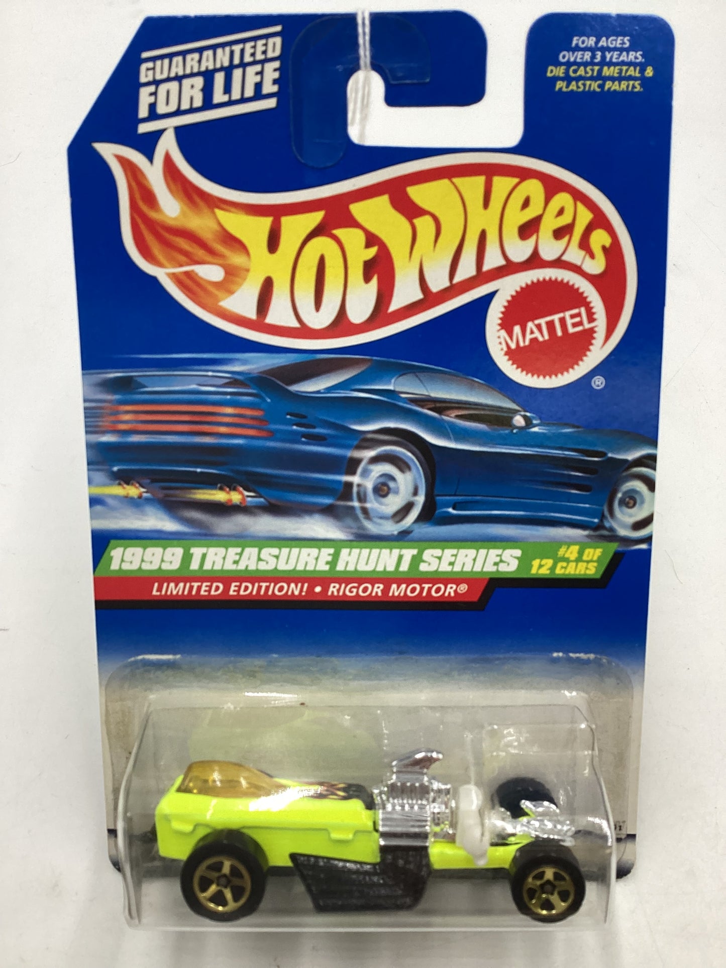 1999 Hot Wheels Treasure Hunt Series 4/12 Rigor Motor #932 (Cracked Blister) 277O