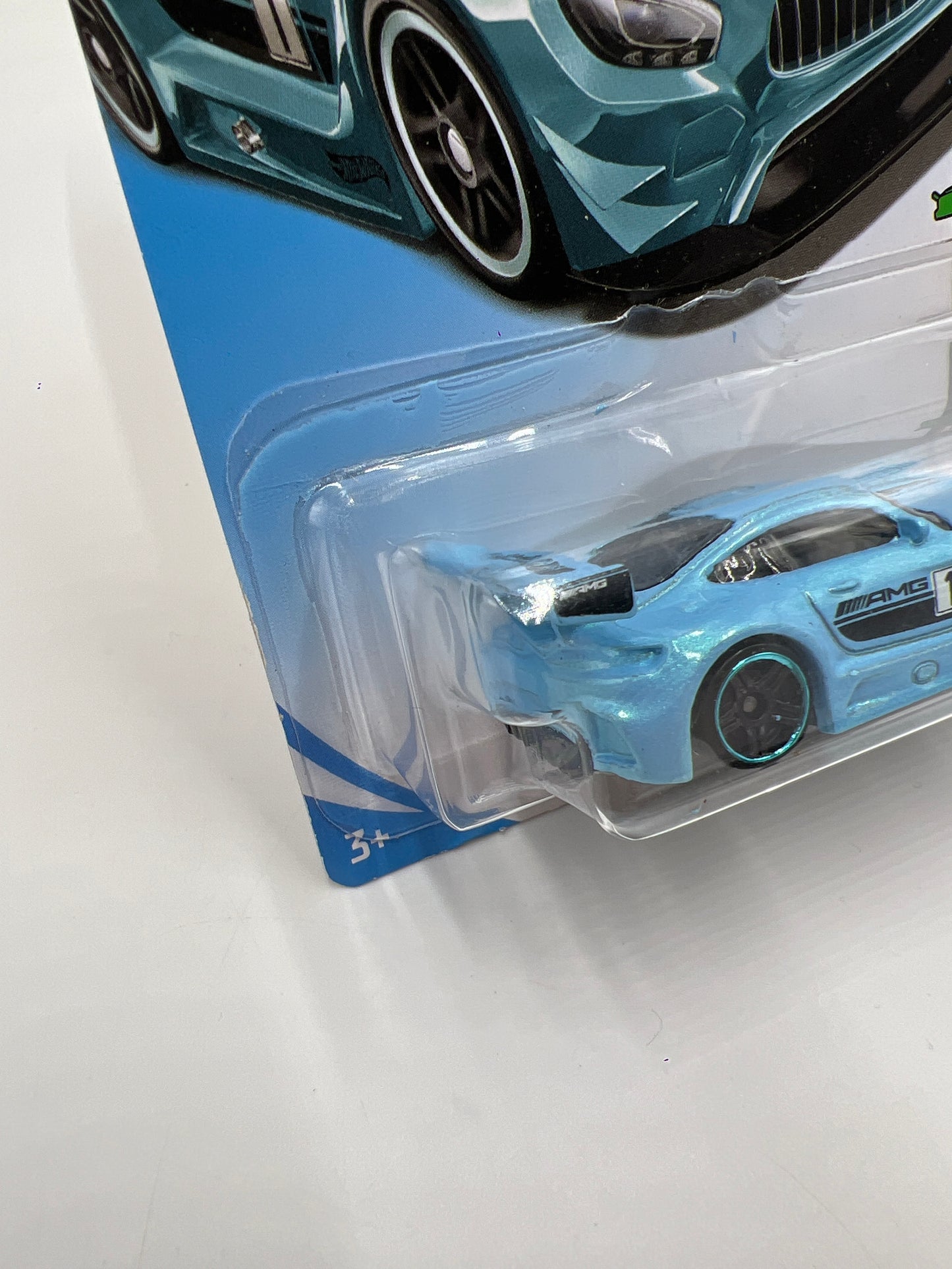 2019 Hot Wheels Race Day #74 16 Mercedes AMG GT3 Light Blue 89B