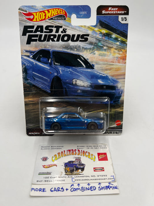 Hot Wheels Fast & Furious Fast Superstars #1 Nissan Skyline GTR BNR34 W/Protector