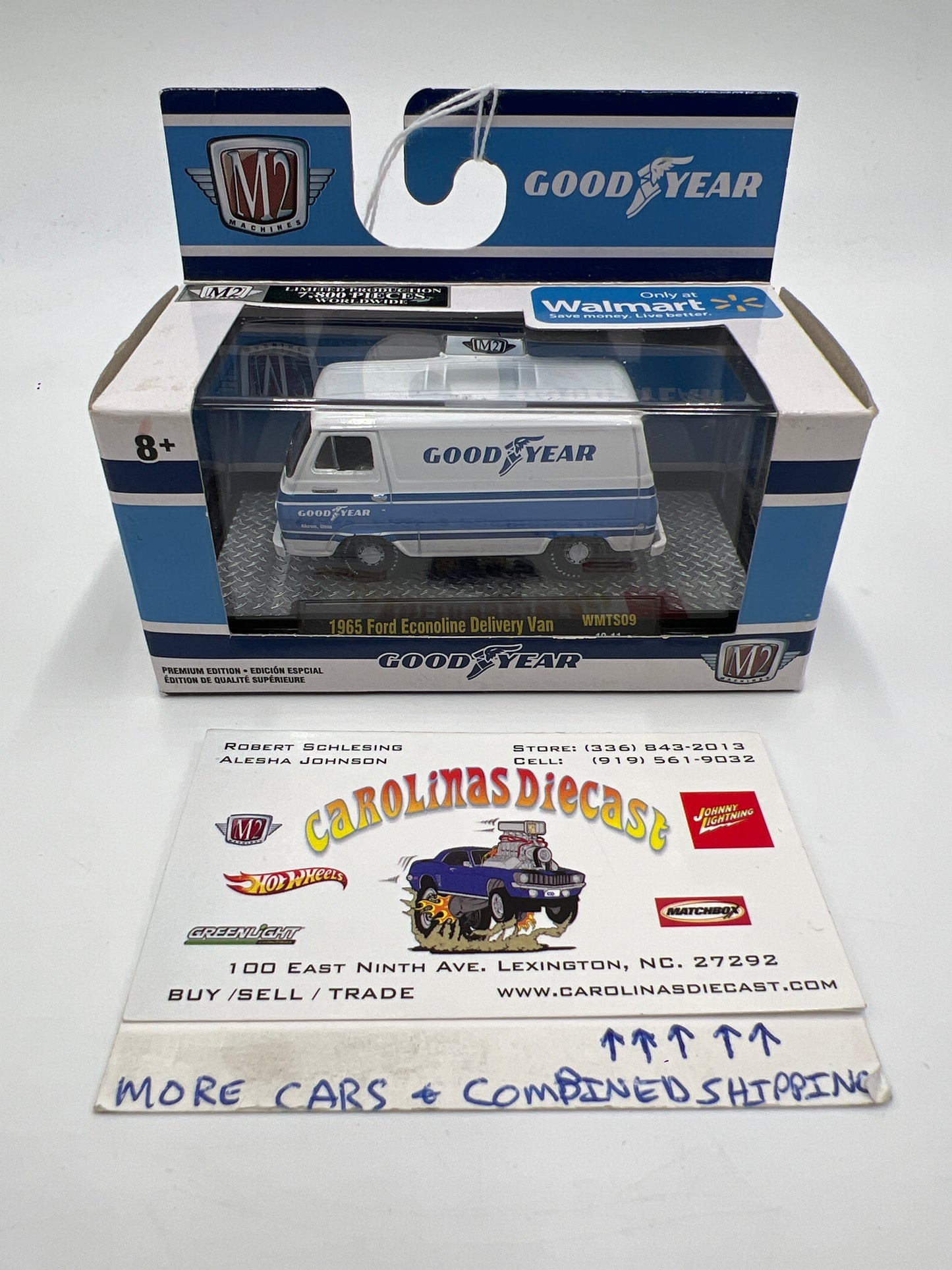 M2 Machines Walmart Exclusive Goodyear 1965 Ford Econoline Delivery Van White/Blue WMTS09