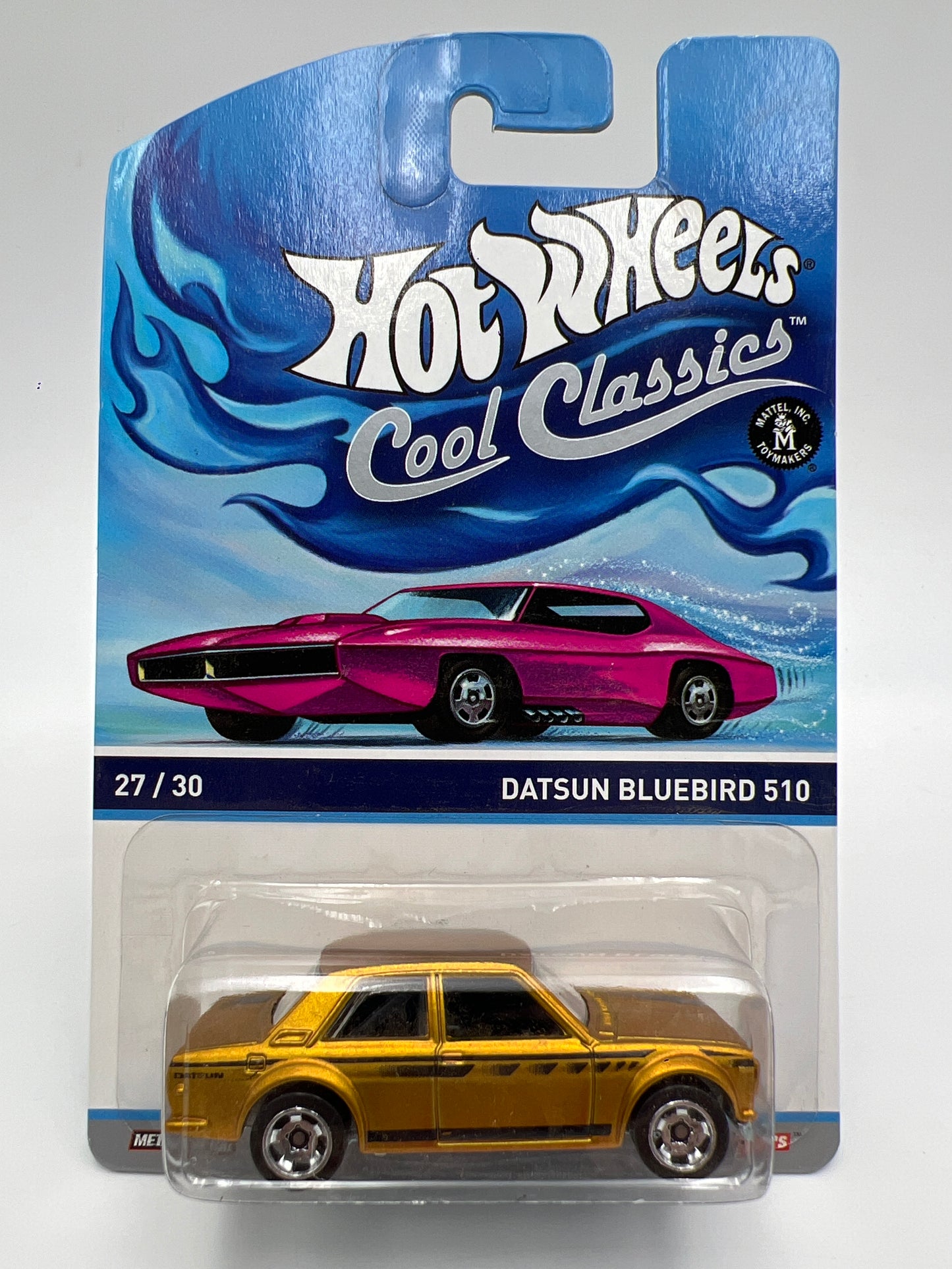 Hot Wheels Cool Classics #27 Datsun Bluebird 510 Spectrafrost Gold W/Protector