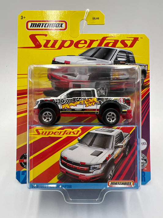 Matchbox Superfast #12 2010 Ford F-150 SVT Raptor White 174i