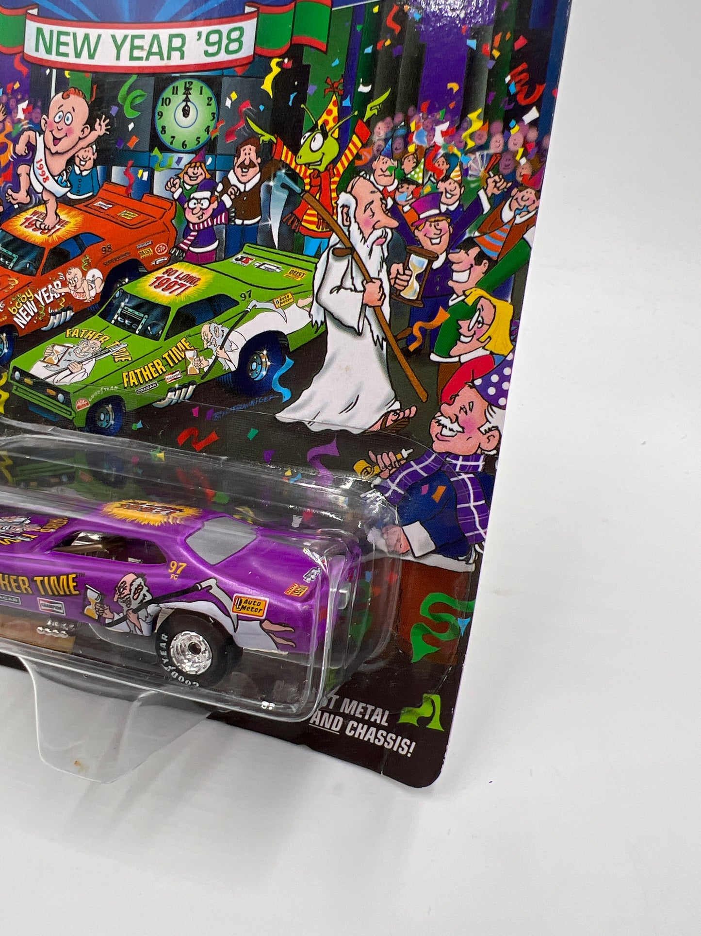 Johnny Lightning Dragsters New Year 98 #11611 Father Time Purple 186C
