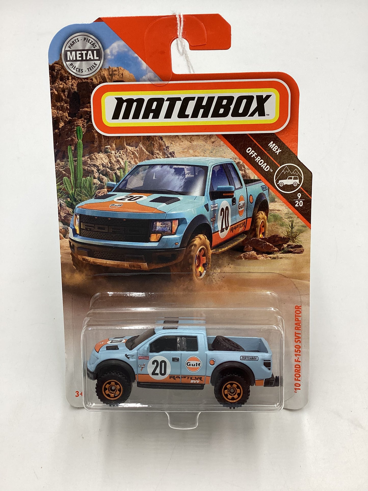 2018 Matchbox Off Road #9 10 Ford F-150 f150 SVT Raptor Gulf 208A