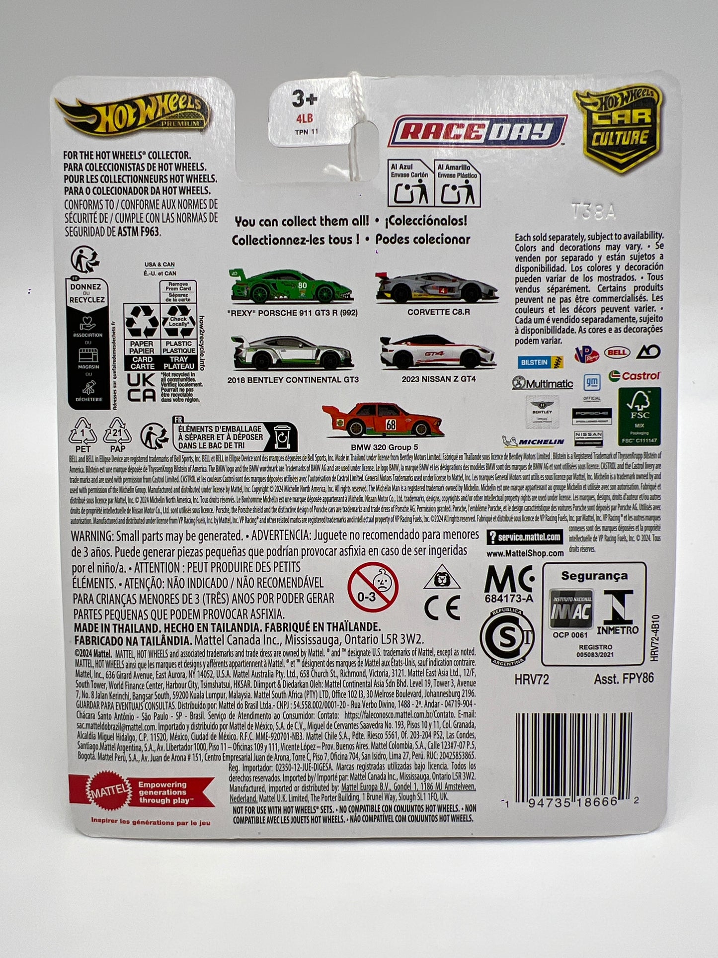 Hot Wheels Premium Race Day #1 Rexy Porsche 911 GT3 R 992 Green 241B