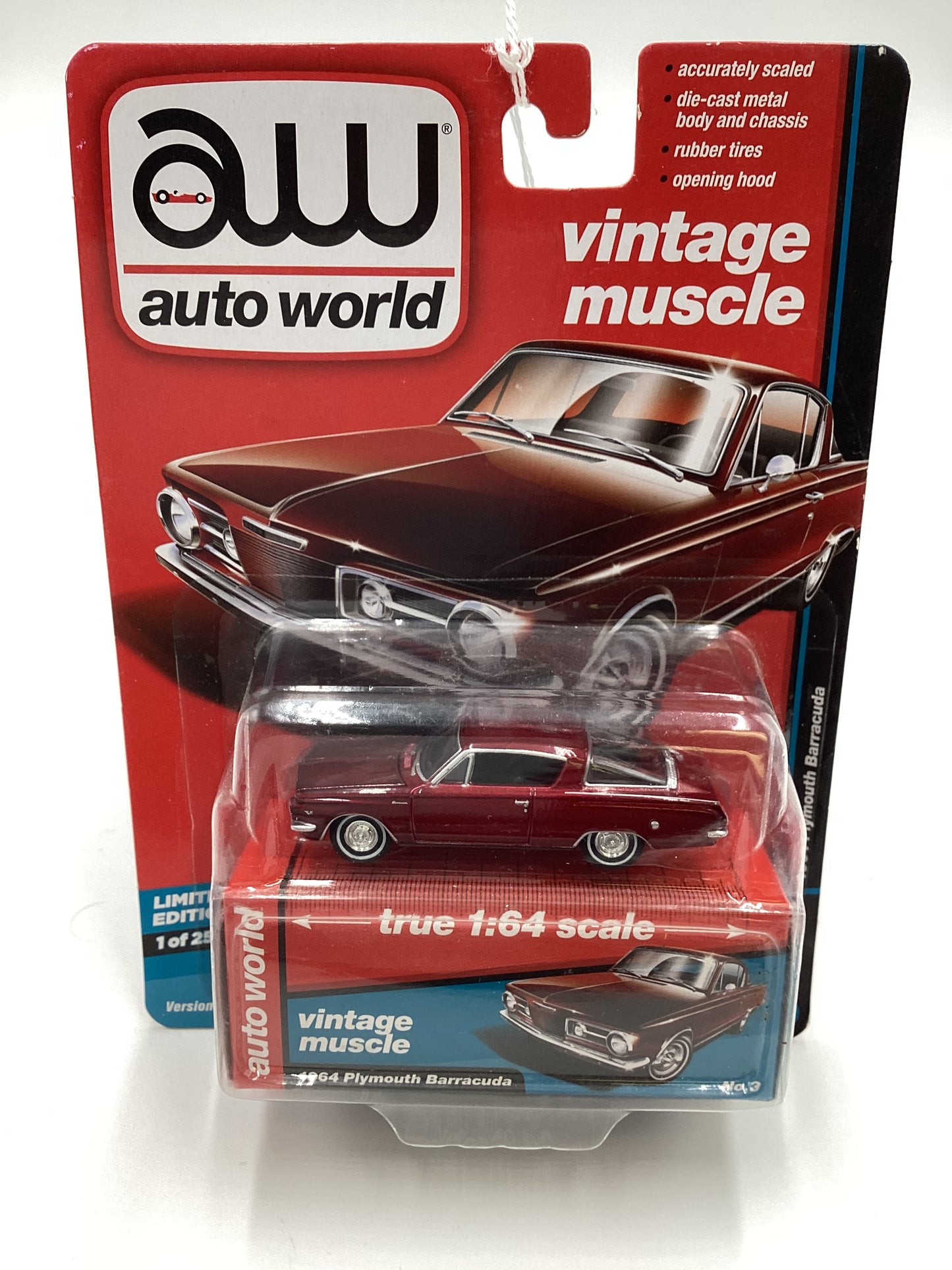 Auto world Vintage Muscle 1964 Plymouth Barracuda Ultra Red Chase