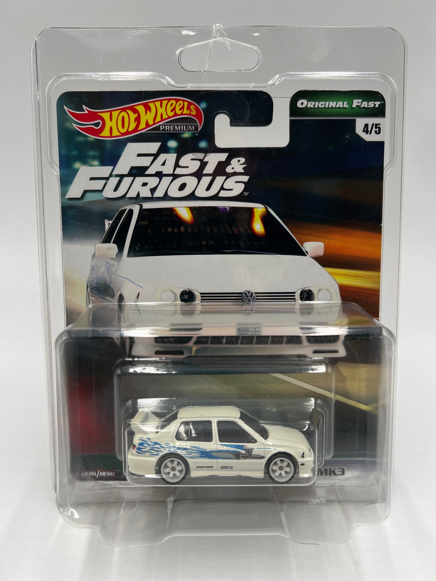 Hot Wheels Fast & Furious Original Fast #4 Volkswagen Jetta MK3 White W/Protector