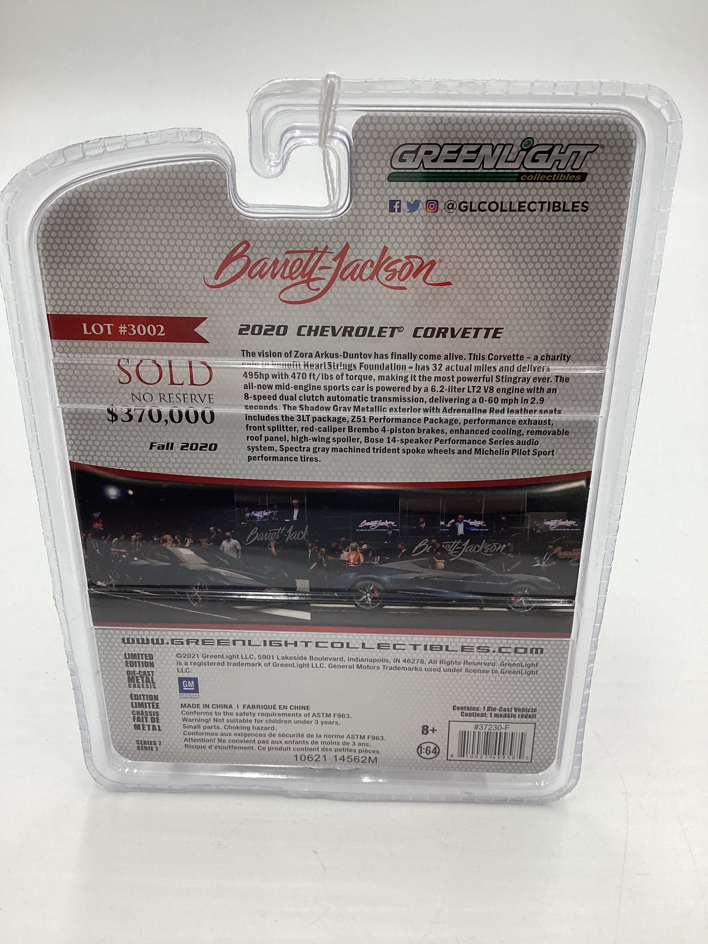 Greenlight GL Barrett Jackson Series 7 2020 Chevrolet Corvette Stingray Gray 179F