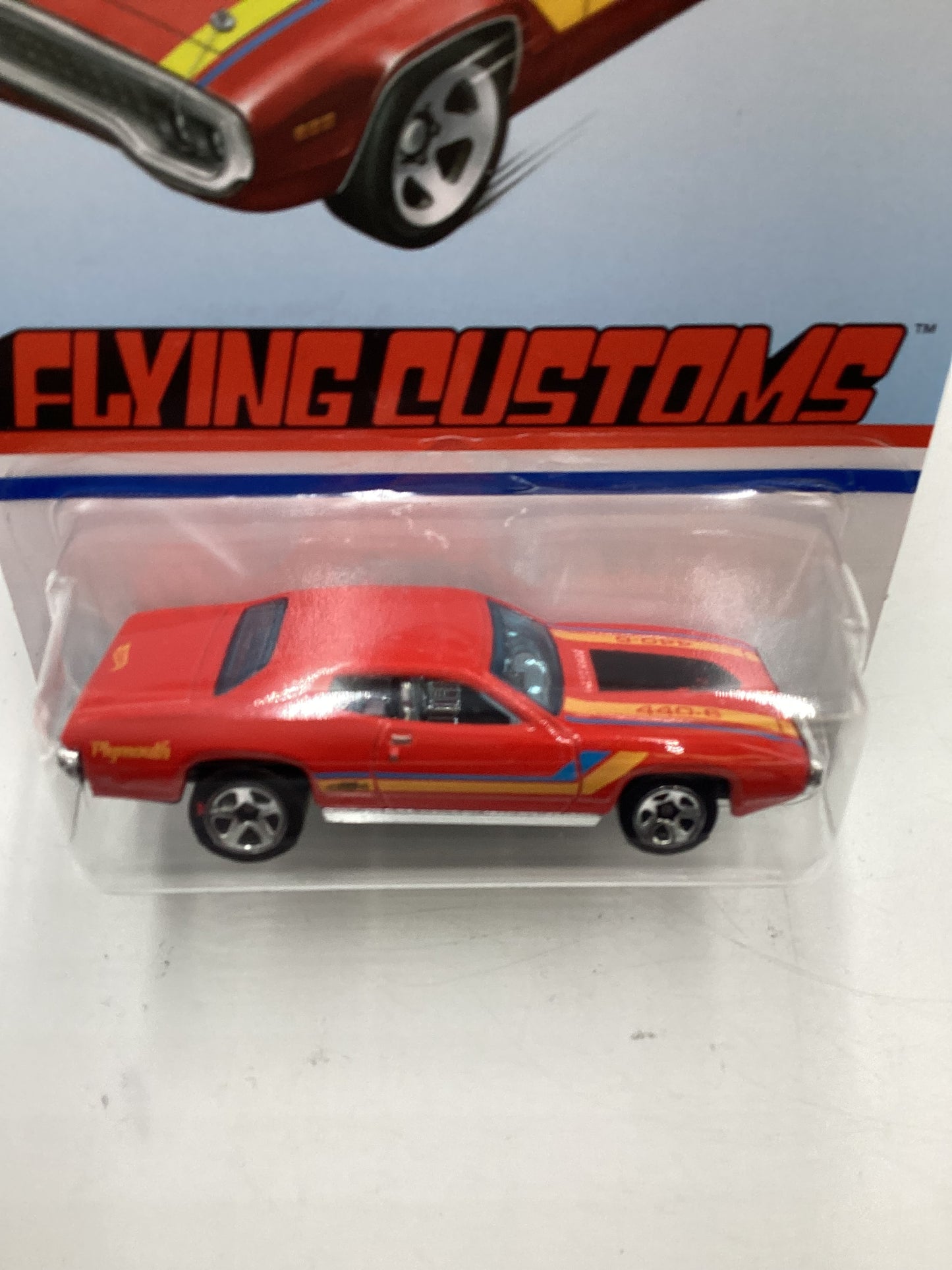 Hot Wheels Target Exclusive Flying Customs 71 Plymouth GTX Red Cracked Blister 157C