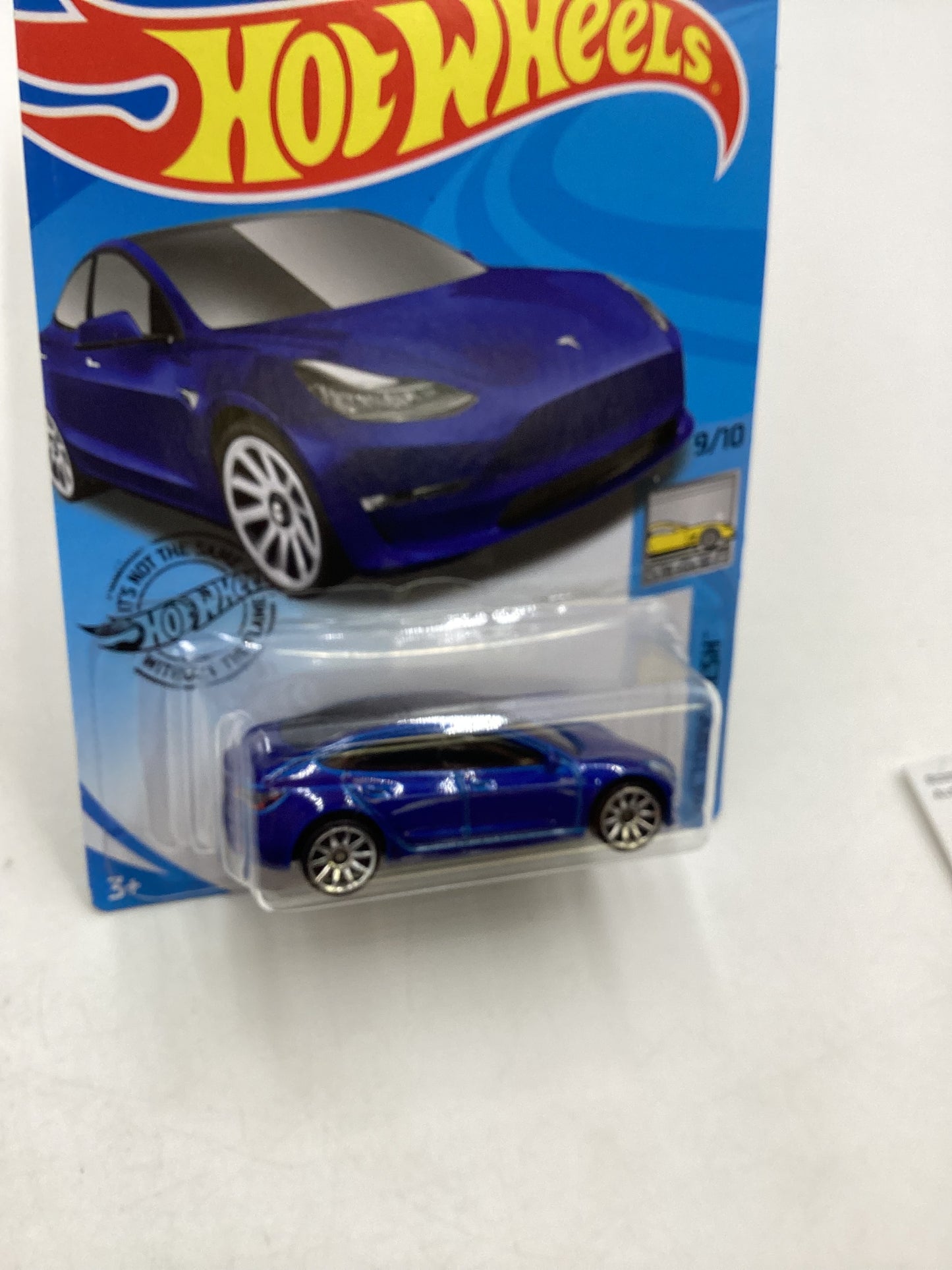 2020 Hot Wheels #112 Tesla Model 3 Blue 49C