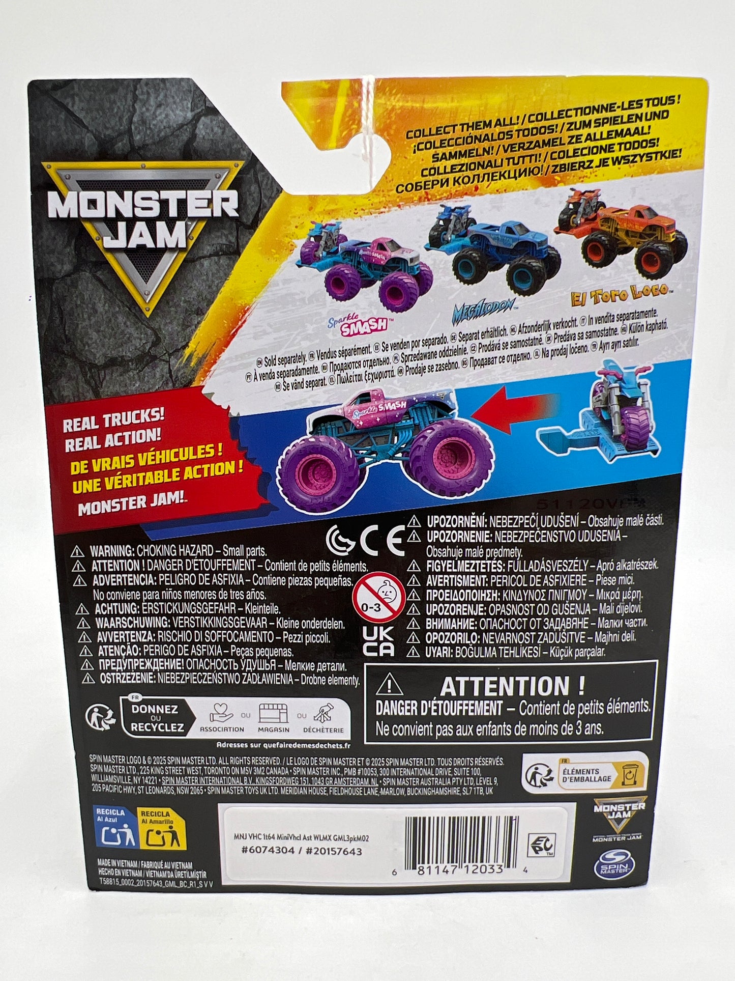 Monster Jam Walmart Exclusive 2 Pack Sparkle Smash W/Dirt Bike 135B