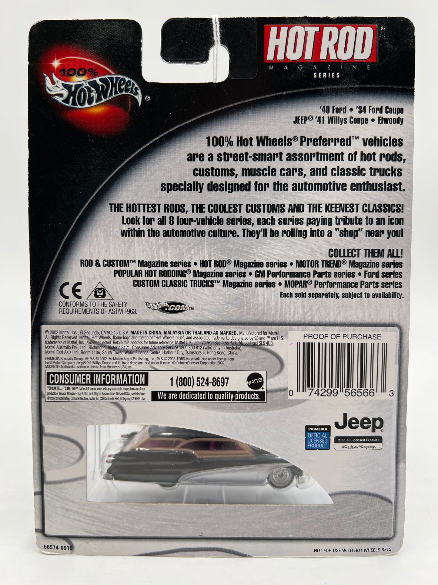 Hot Wheels Premium 100% Hot Rod Magazine #4 Elwoody Black/Silver 242G