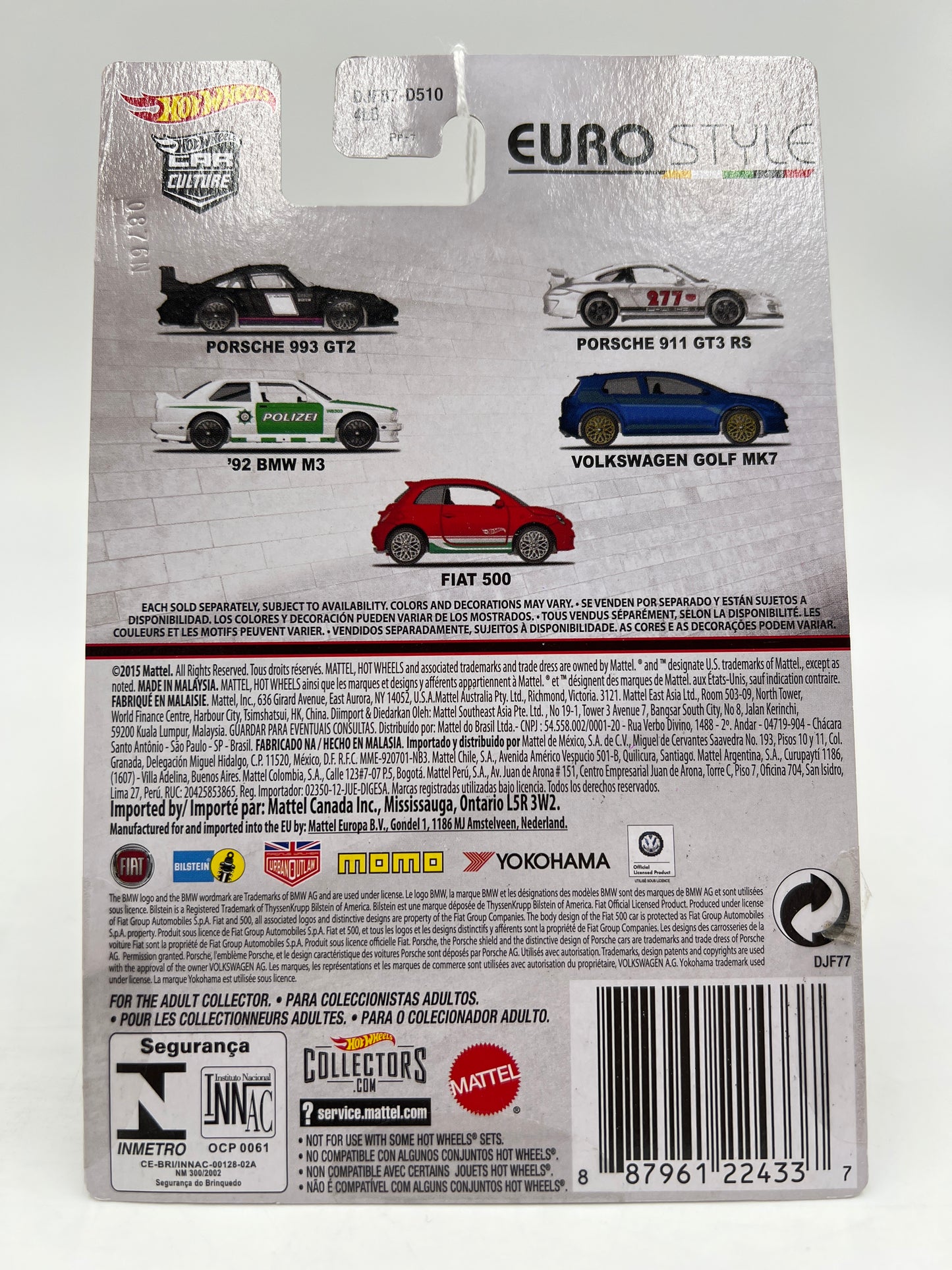 Hot Wheels Premium Euro Style #5 Fiat 500 Red