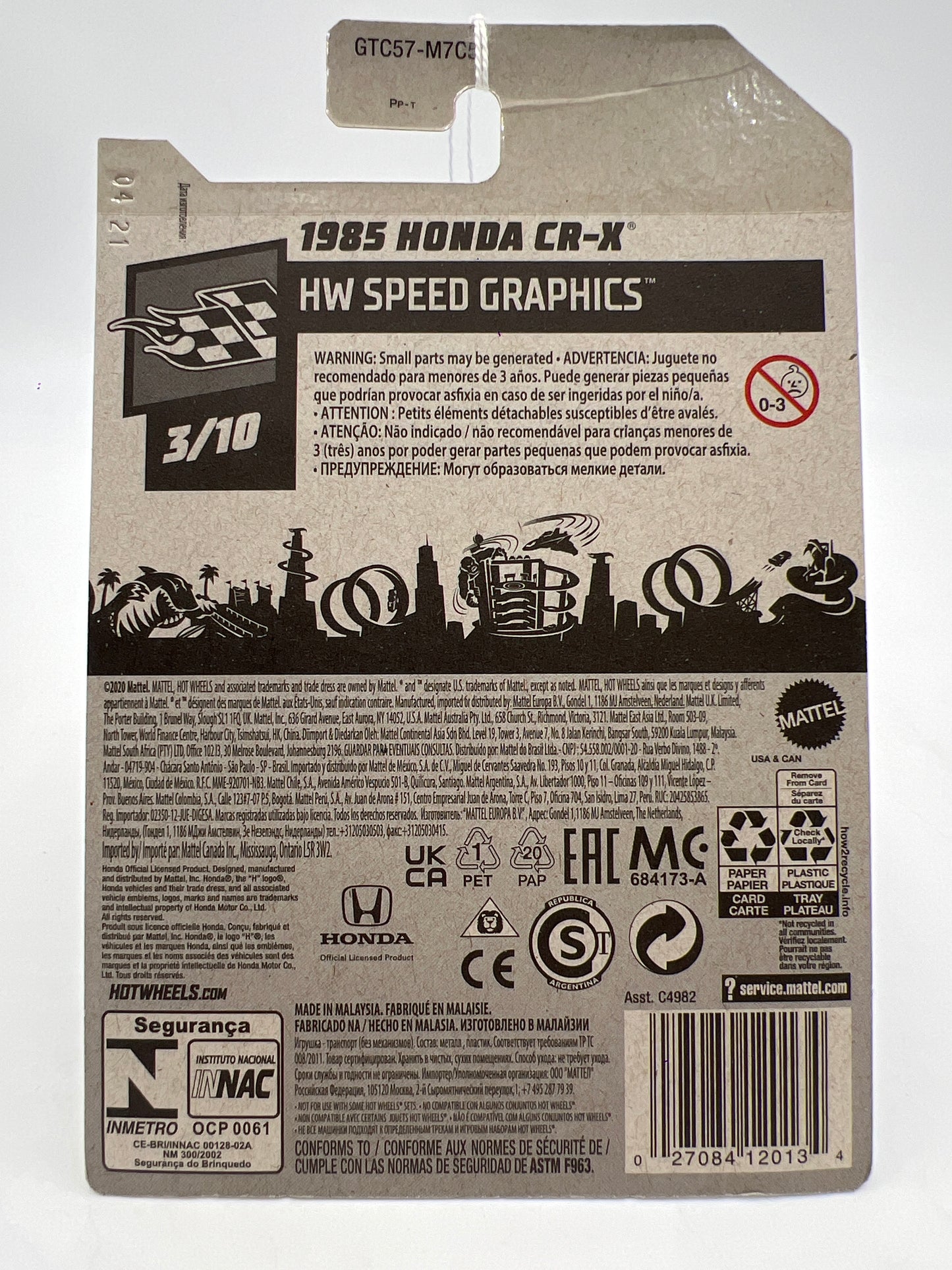 2021 Hot Wheels HW Speed Graphics #90 1985 Honda CR-X Black 77D