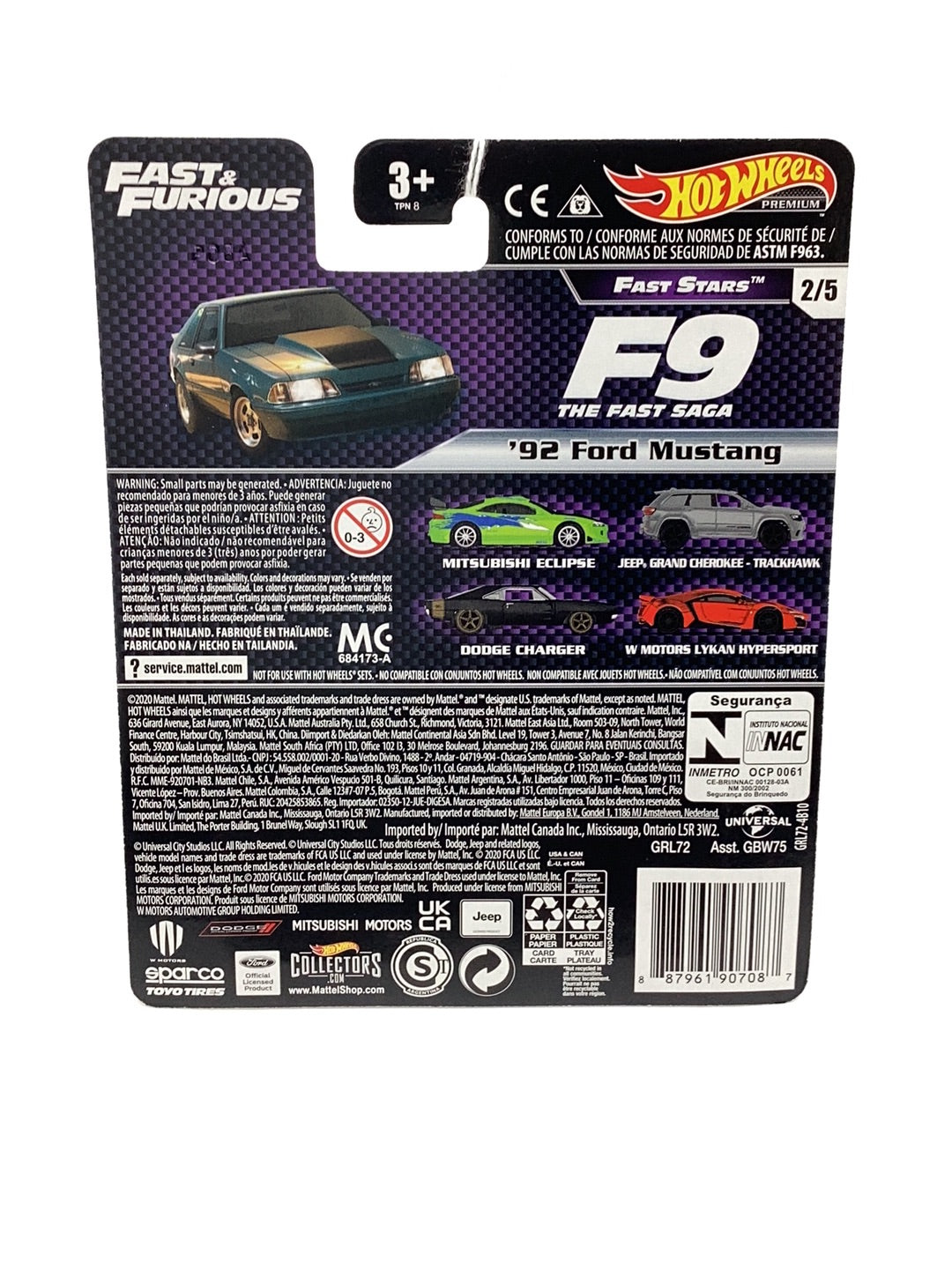 Hot Wheels Fast and Furious Fast Stars '92 Ford Mustang 2/5 251F