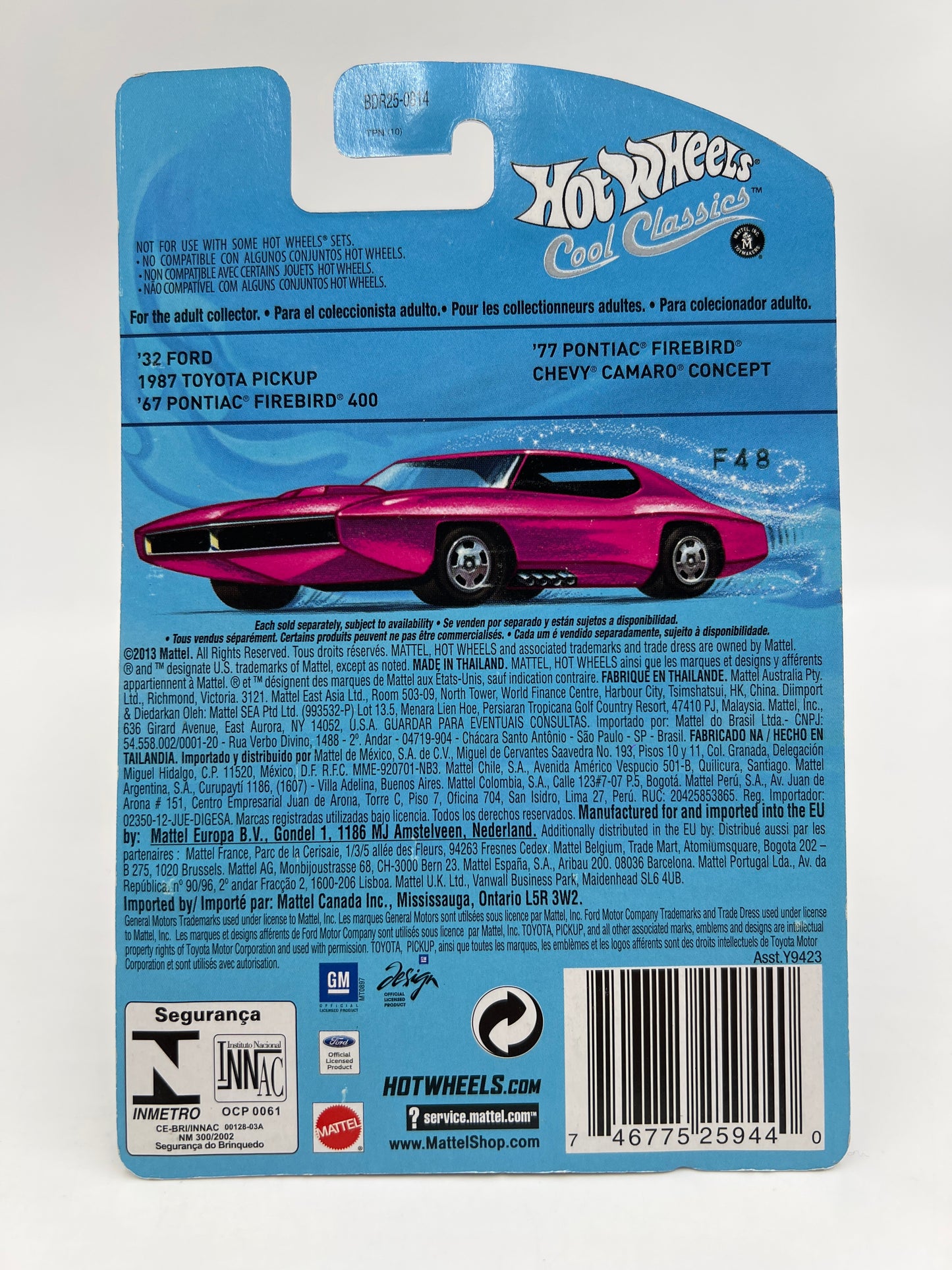 Hot Wheels Cool Classics #4 77 Pontiac Firebird Spectrafrost Blue W/Protector