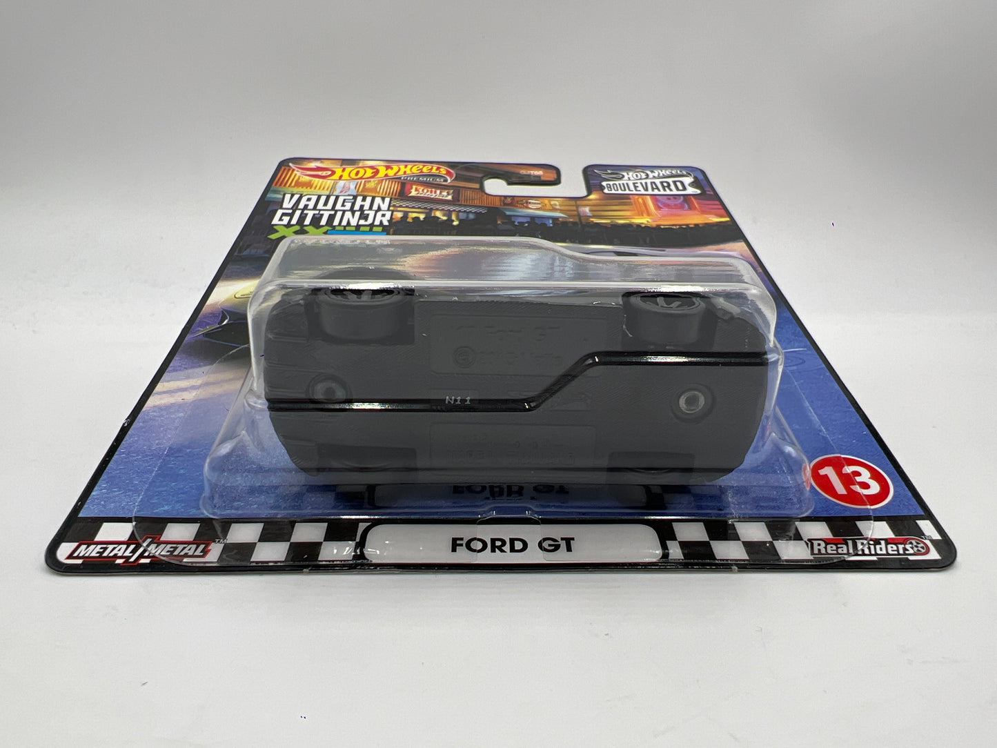 Hot Wheels Premium Boulevard #13 Ford GT Gray VHTF 6 Spoke Wheel Variation W/Protector