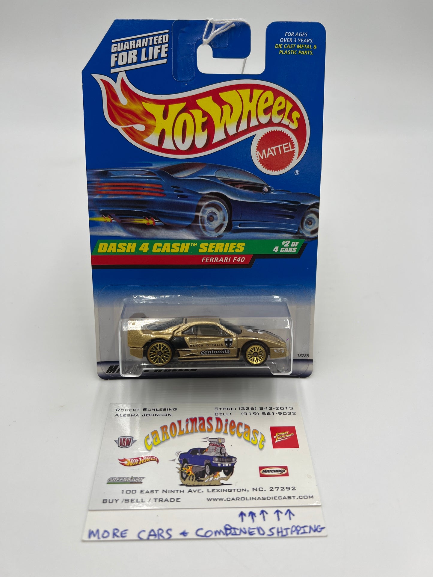 1998 Hot Wheels #722 Dash 4 Cash Series Ferrari F40 Gold (SR)